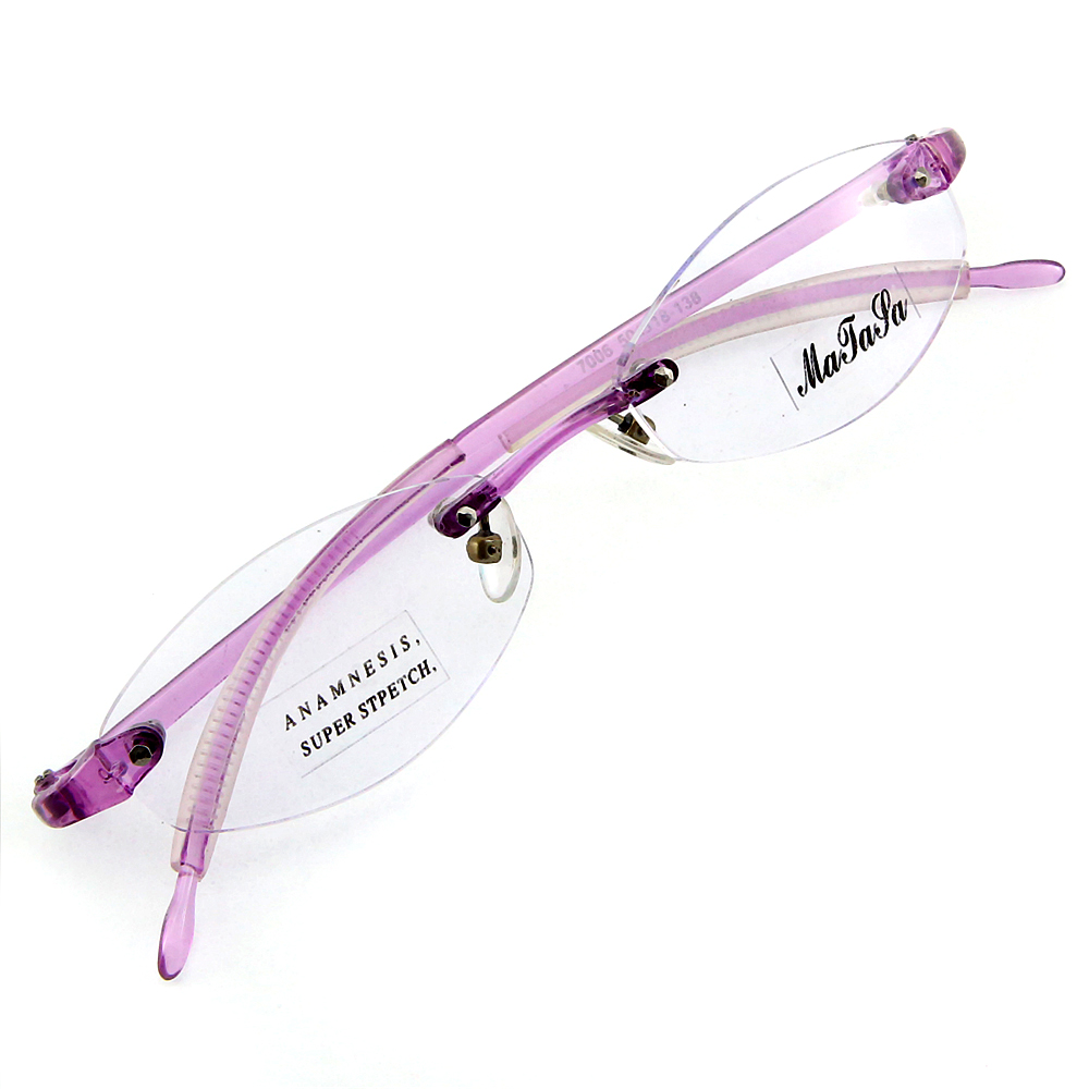 Monture de lunettes de vue percée invisible L7006 Violet translucide