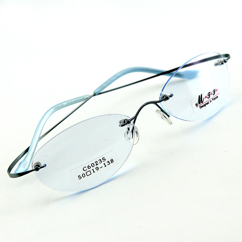 Monture de lunettes de vue percée invisible LC6023 Bleu