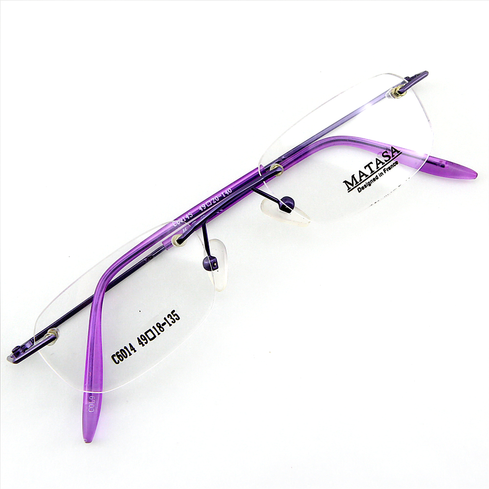 Monture de lunettes de vue percée invisible LC6014 Violet