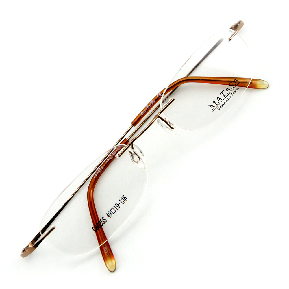 Monture de lunettes de vue percée invisible LC6025 Marron
