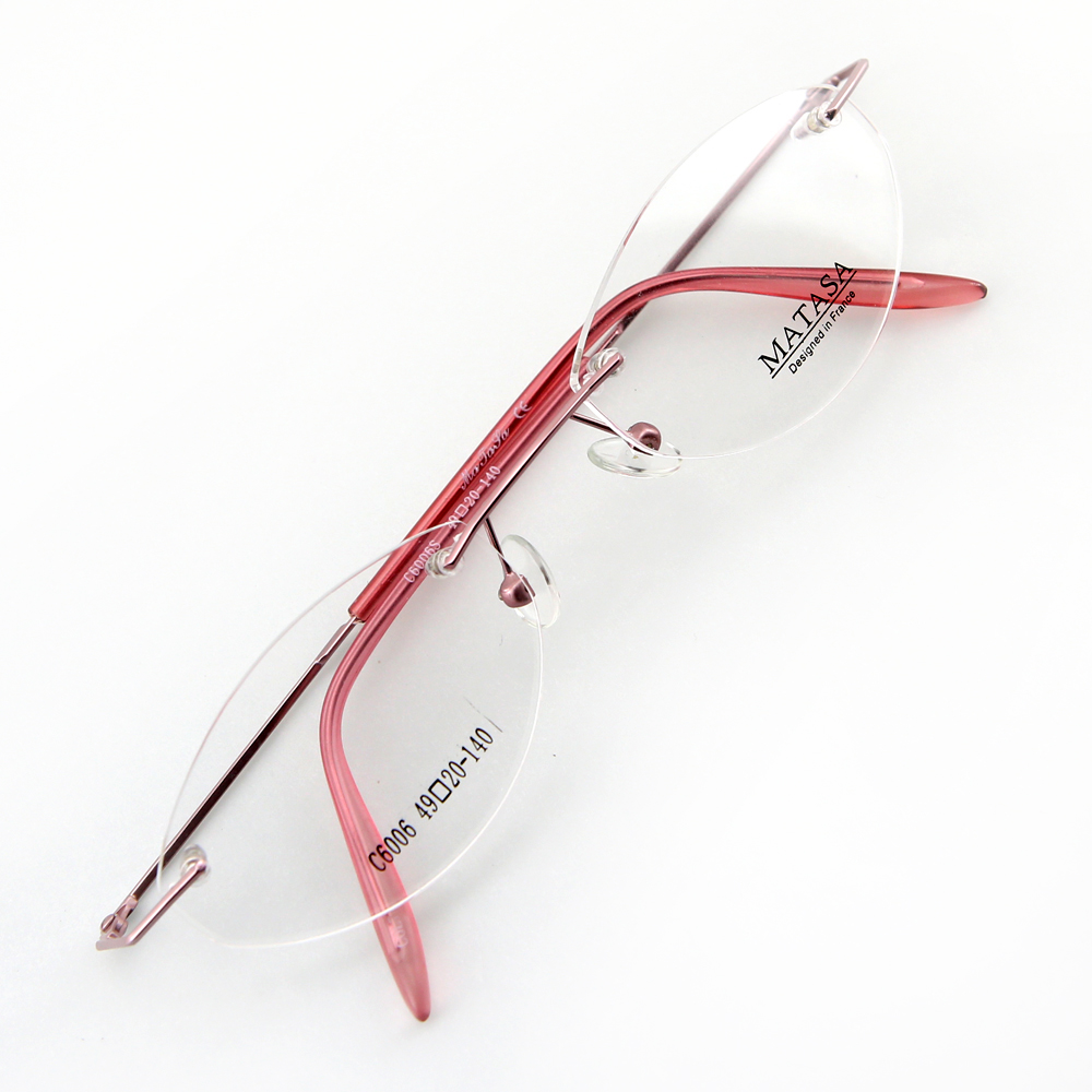 Monture de lunettes de vue percée invisible LC6006 Rose