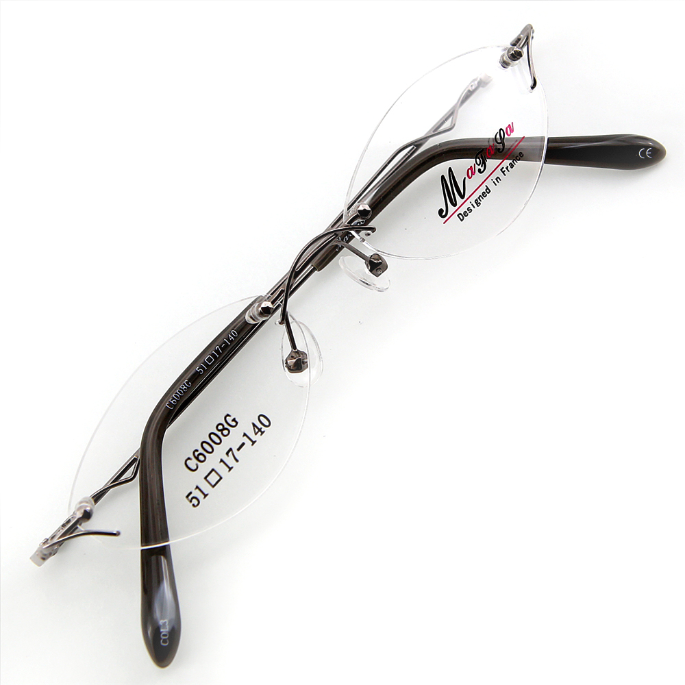 Monture de lunettes de vue percée invisible LC6008 Gris