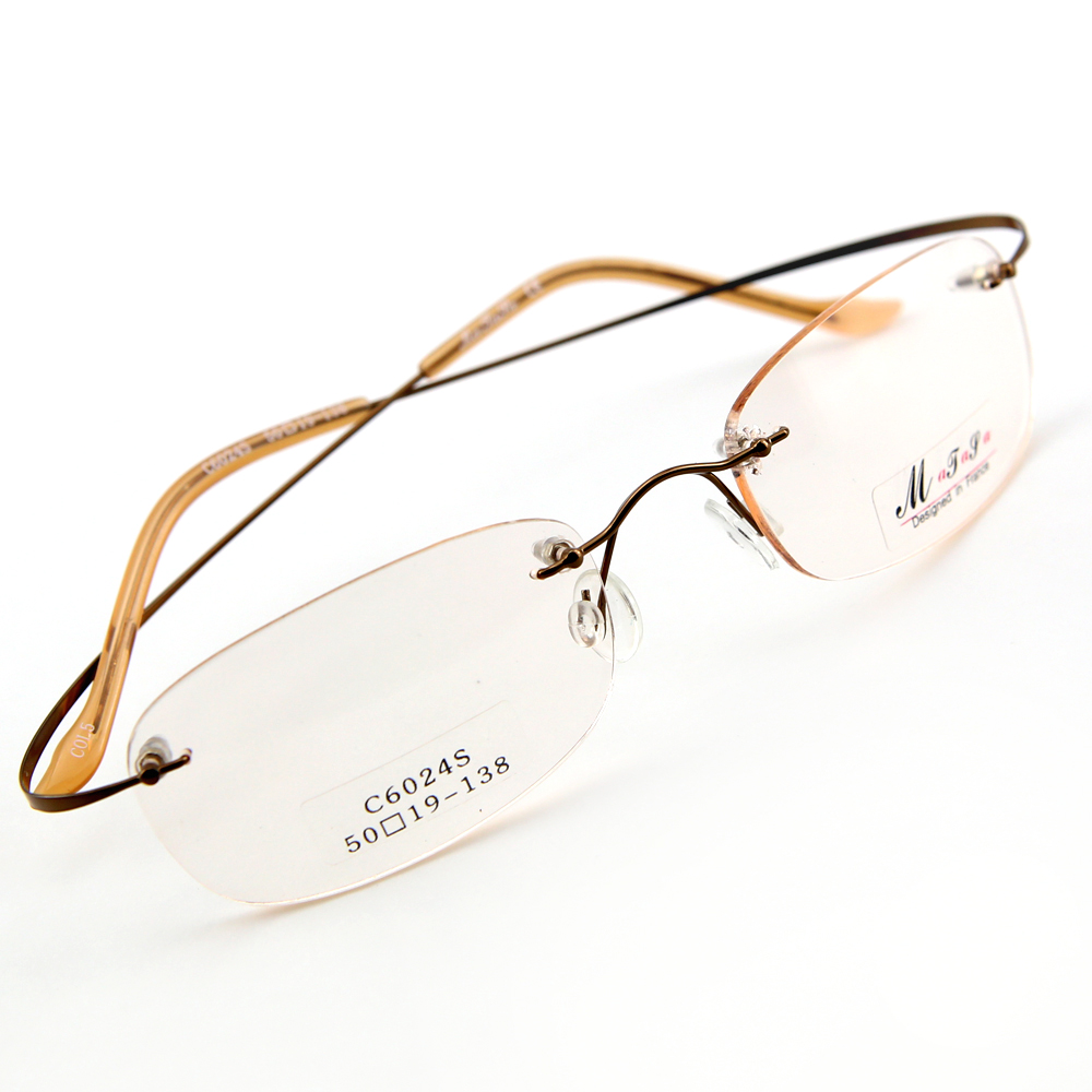 Monture de lunettes de vue percée invisible LC6024 Marron