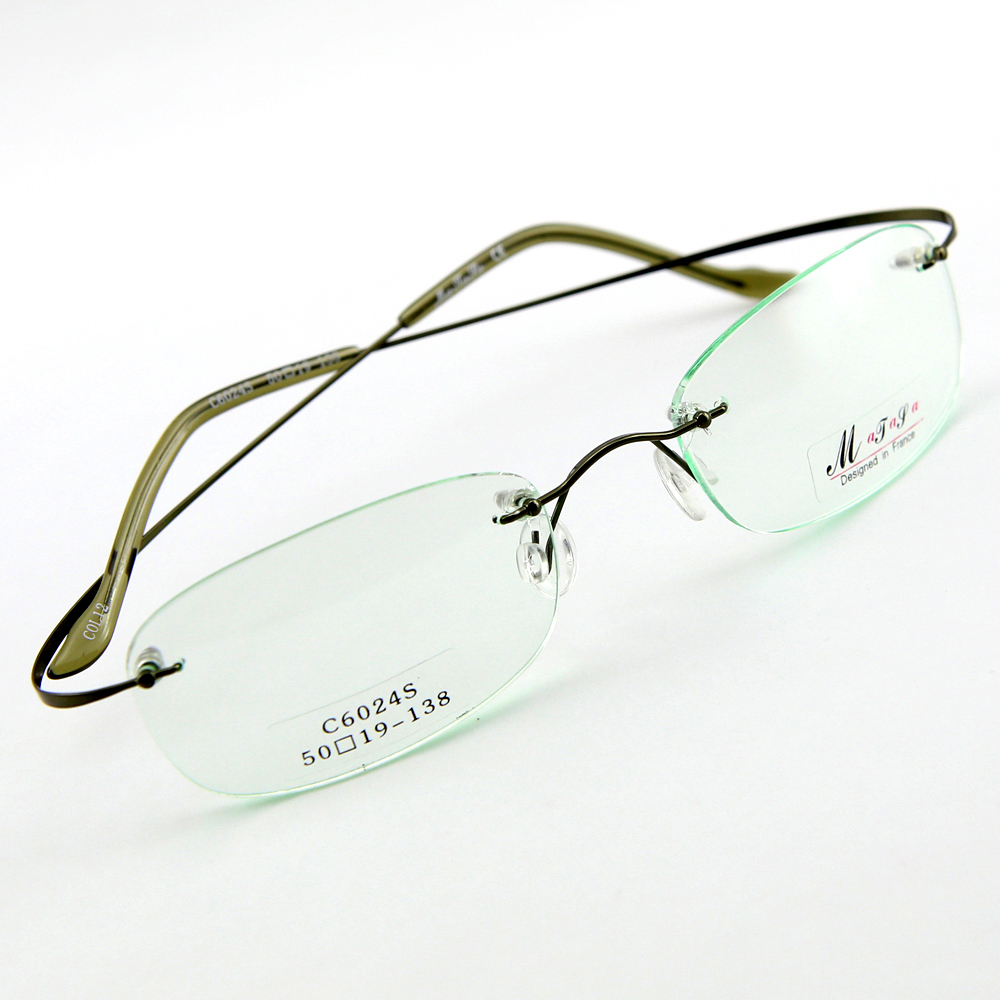 Monture de lunettes de vue percée invisible LC6024 Vert kaki