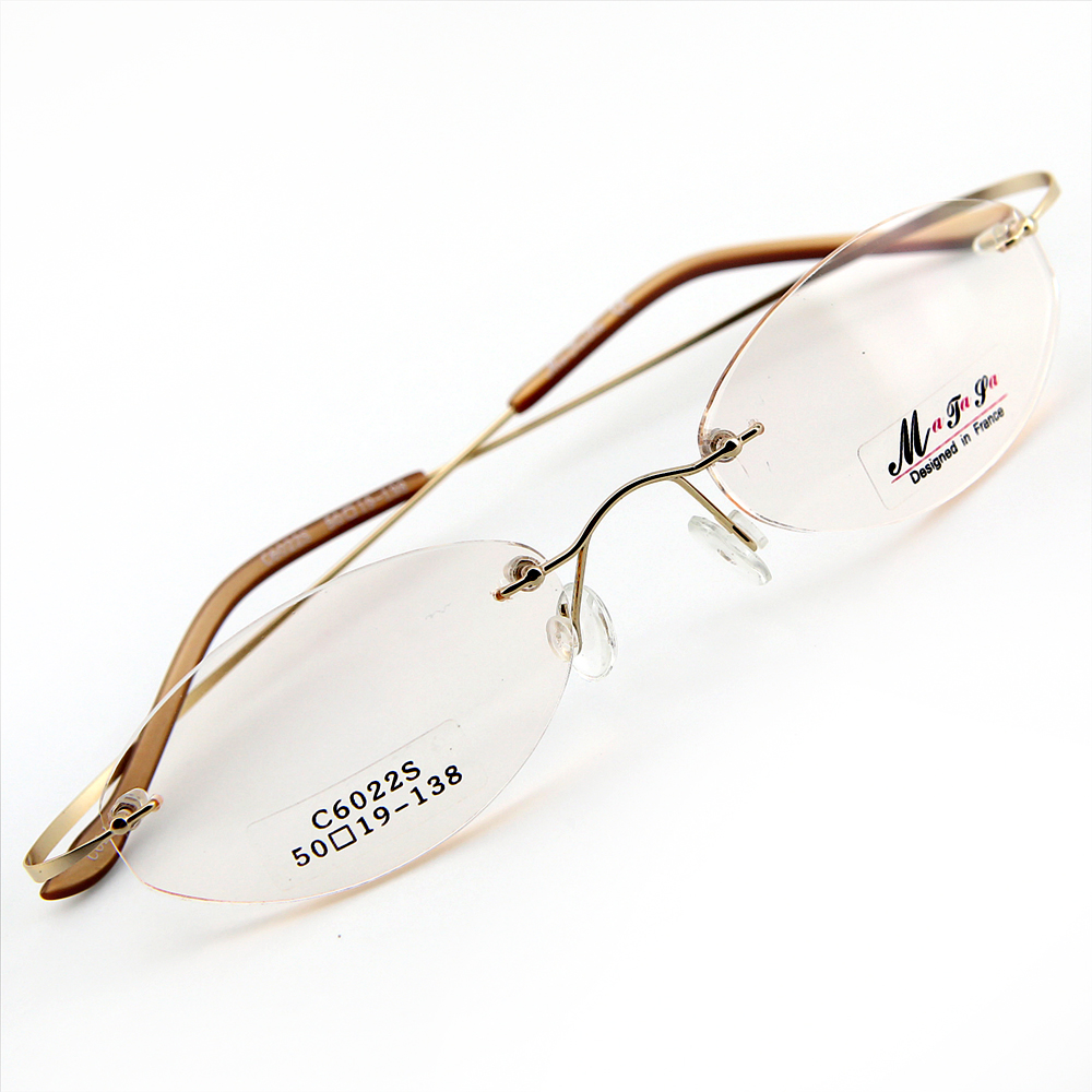 Monture de lunettes de vue percée invisible LC6022 Doré