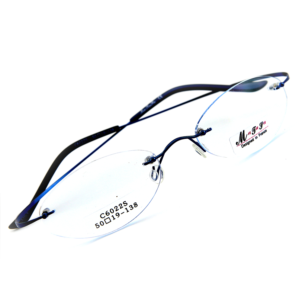 Monture de lunettes de vue percée invisible LC6022 Bleu