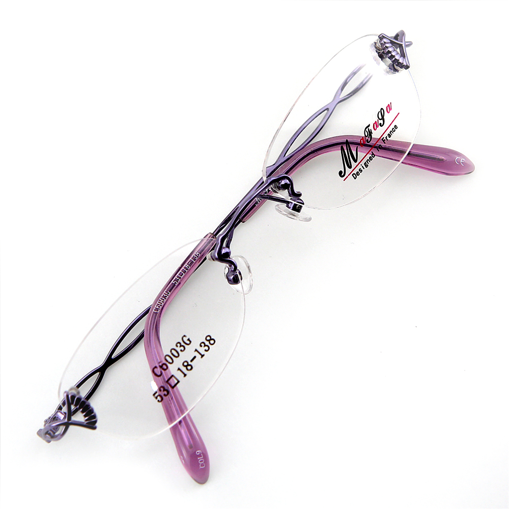 Monture de lunettes de vue percée invisible LC6003 Violet