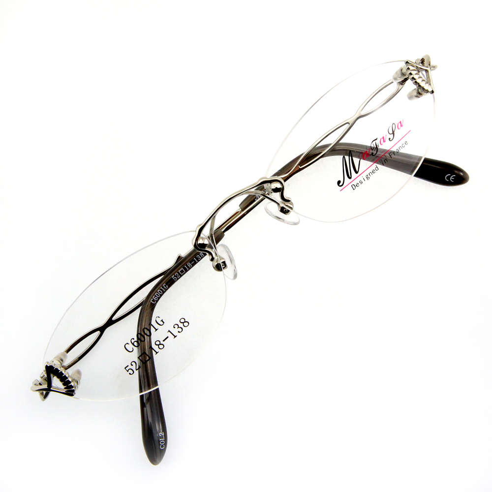Monture de lunettes de vue percée invisible LC6001 Argenté