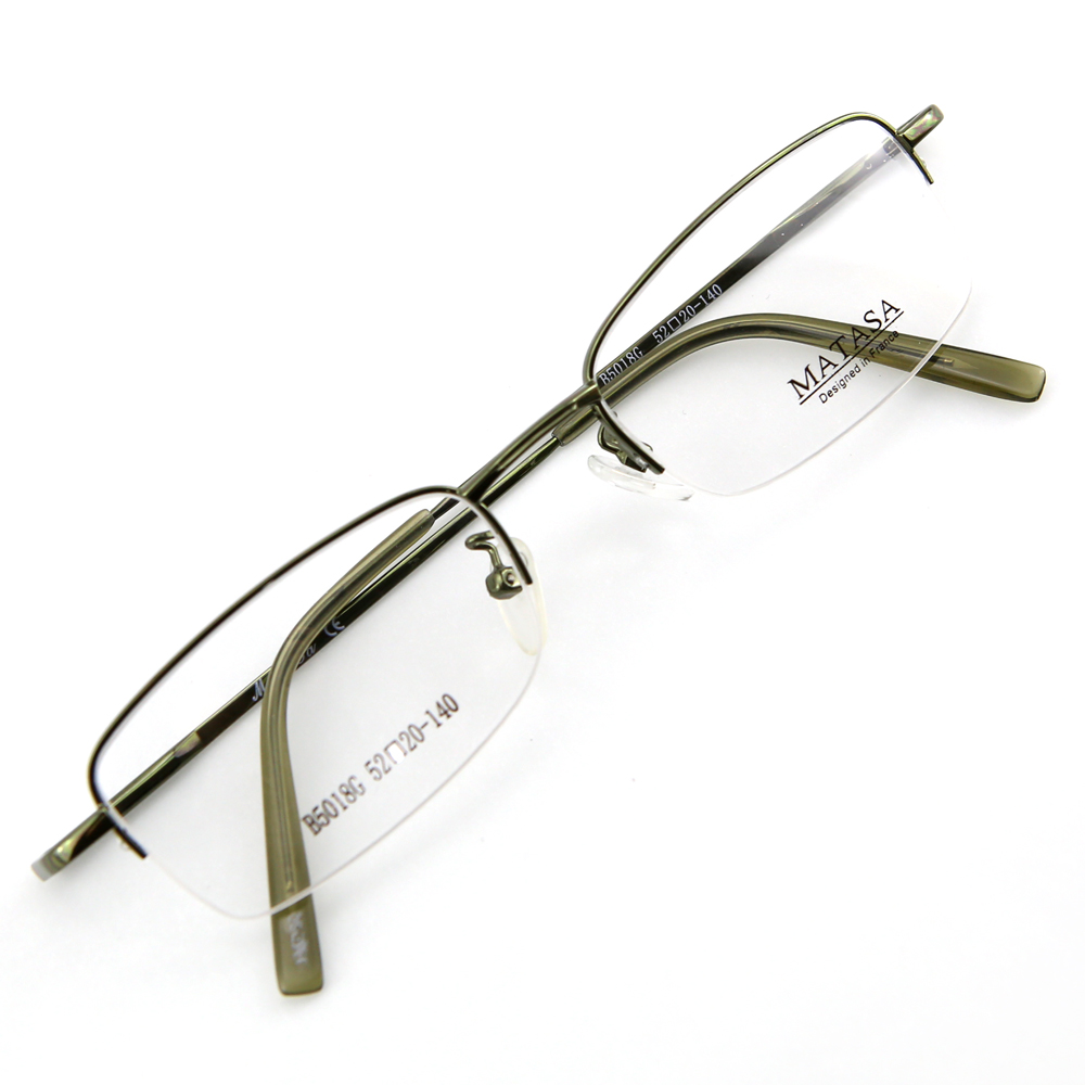 Monture de lunettes de vue flex demi cerclée LB5018 Vert kaki