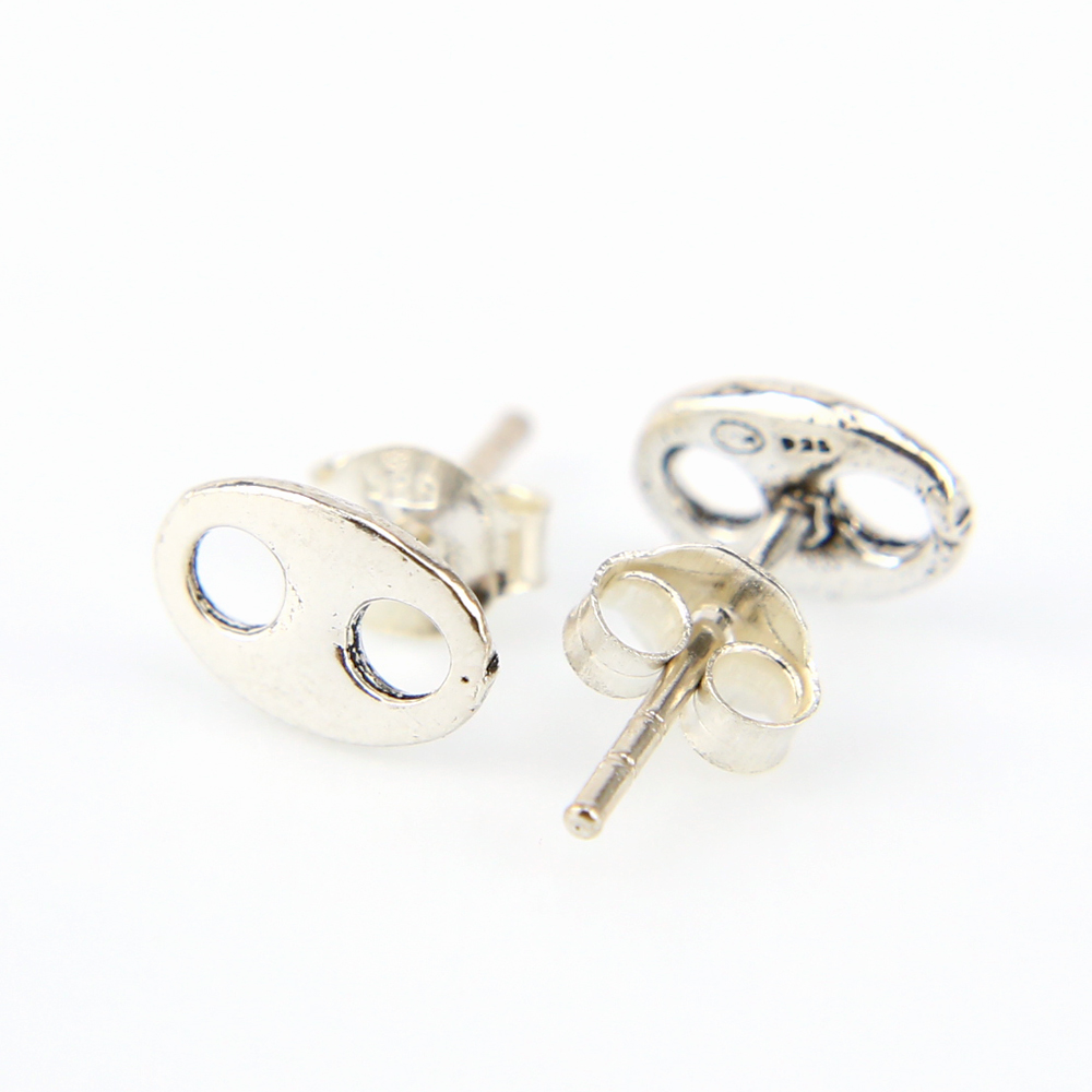 Boucles d/'oreilles grain de café argent BOA3A