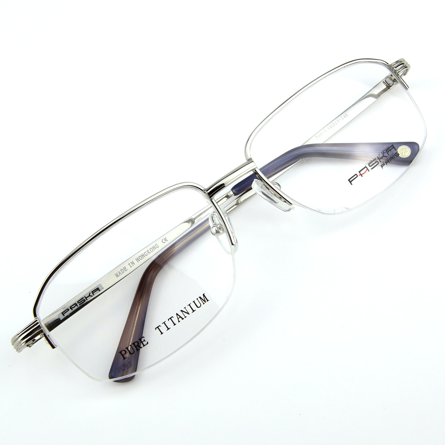 Monture de lunettes de vue Titanium demi cerclée LPA810 Argenté