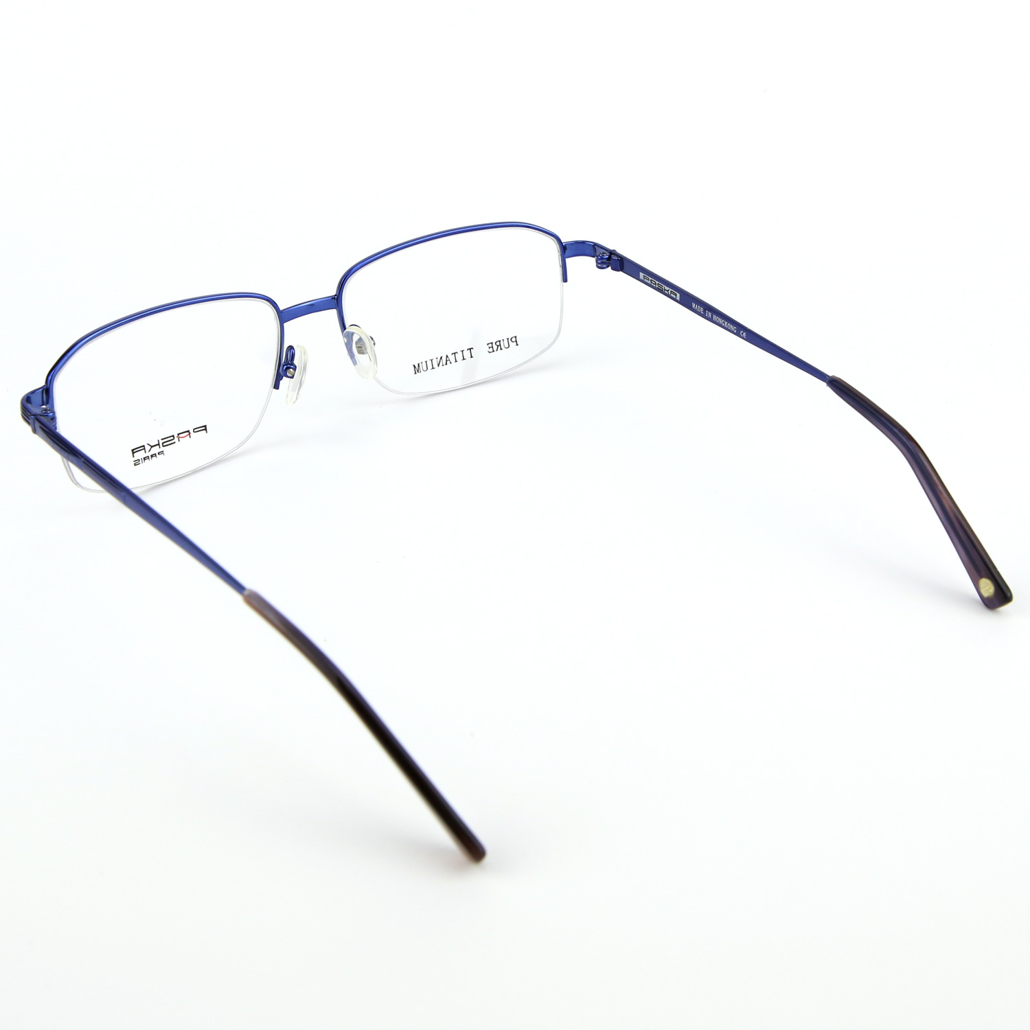 Monture de lunettes de vue Titanium demi cercl e LPA810 Bleu