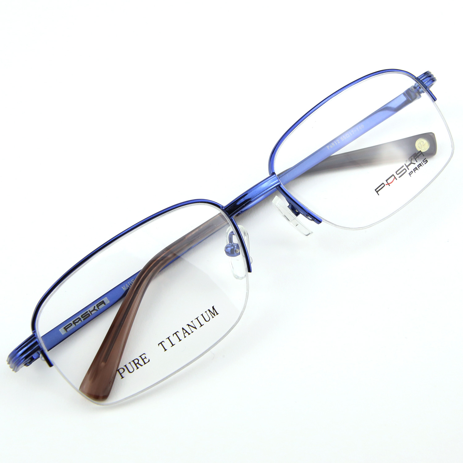 Monture de lunettes de vue Titanium demi cerclée LPA812 Bleu
