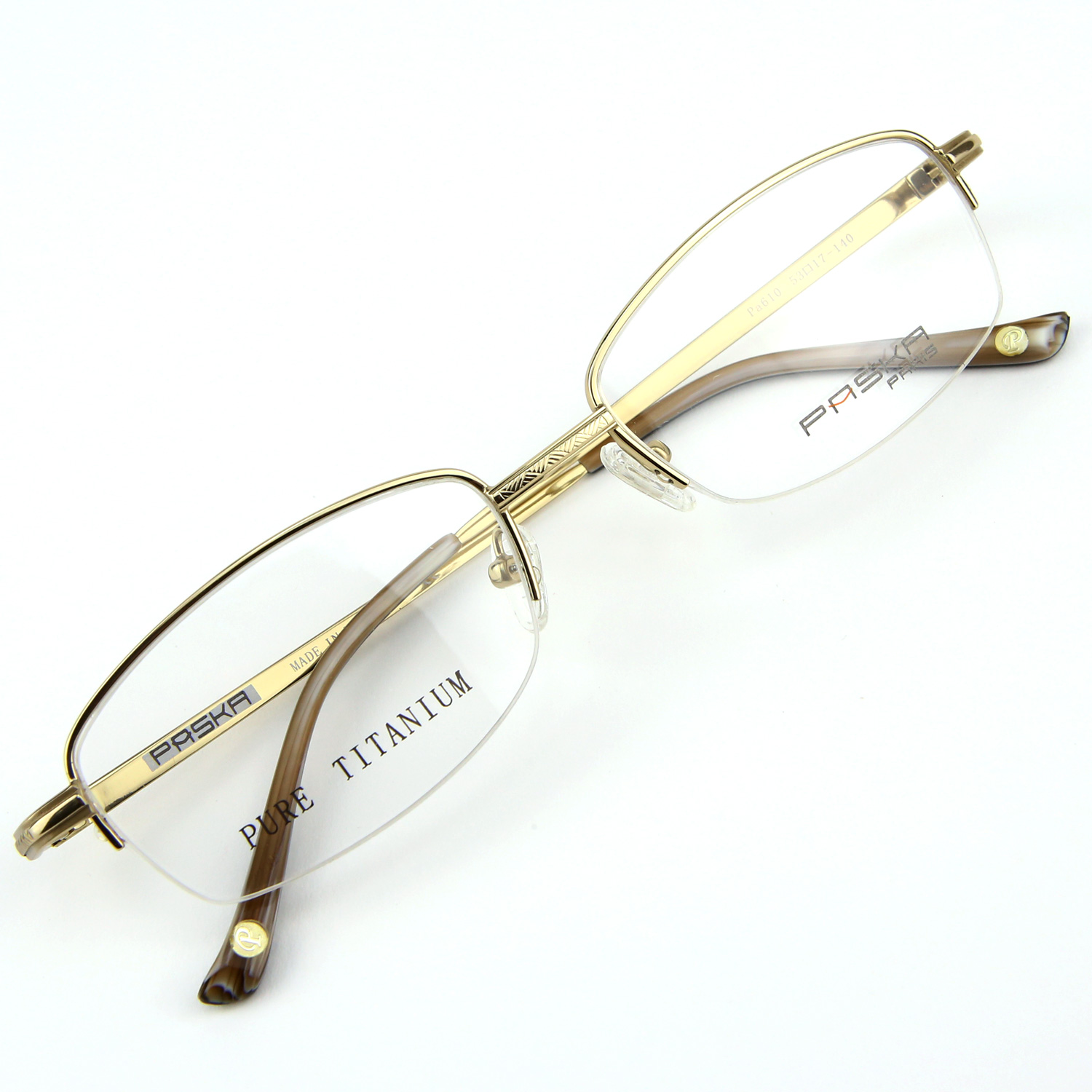 Monture de lunettes de vue Titanium demi cerclée LPA610 Doré