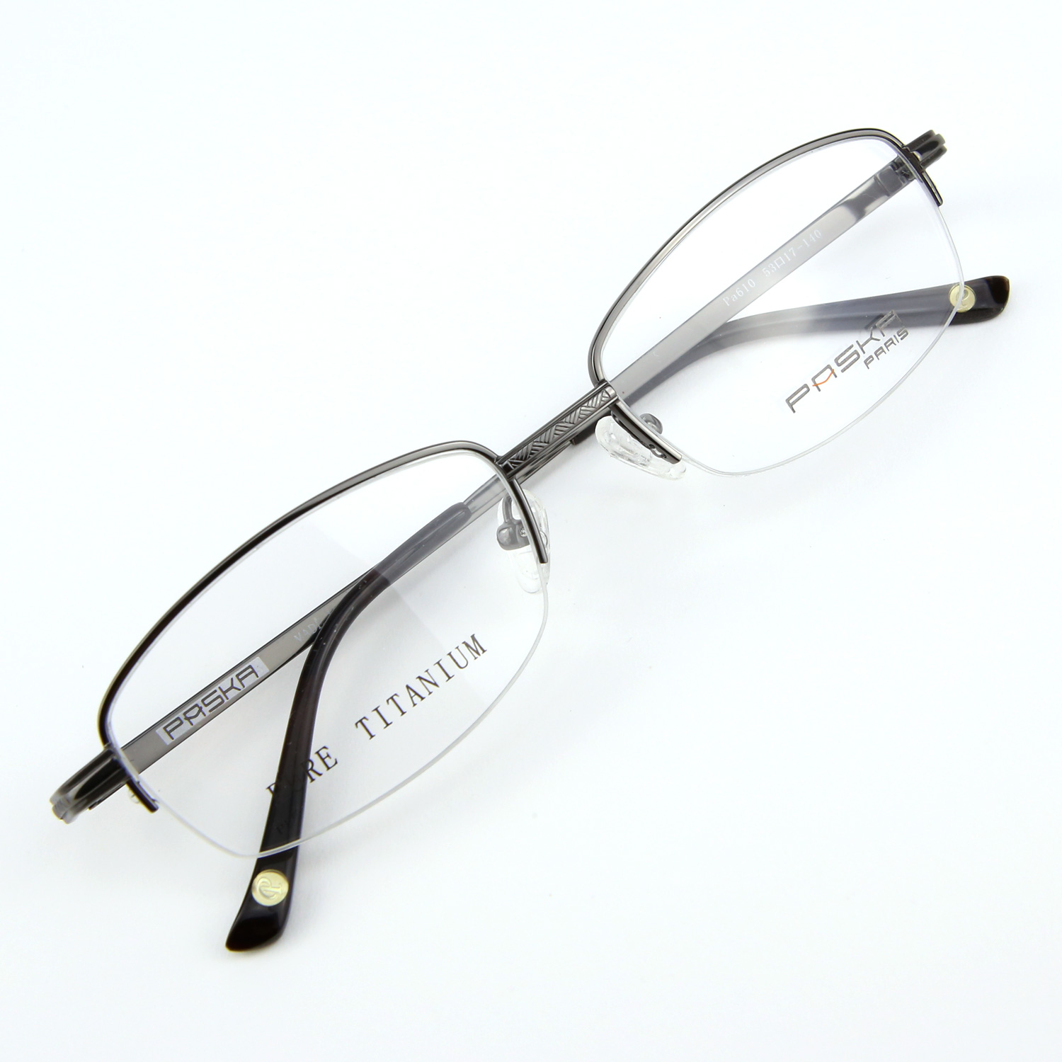 Monture de lunettes de vue Titanium demi cerclée LPA610 Gris