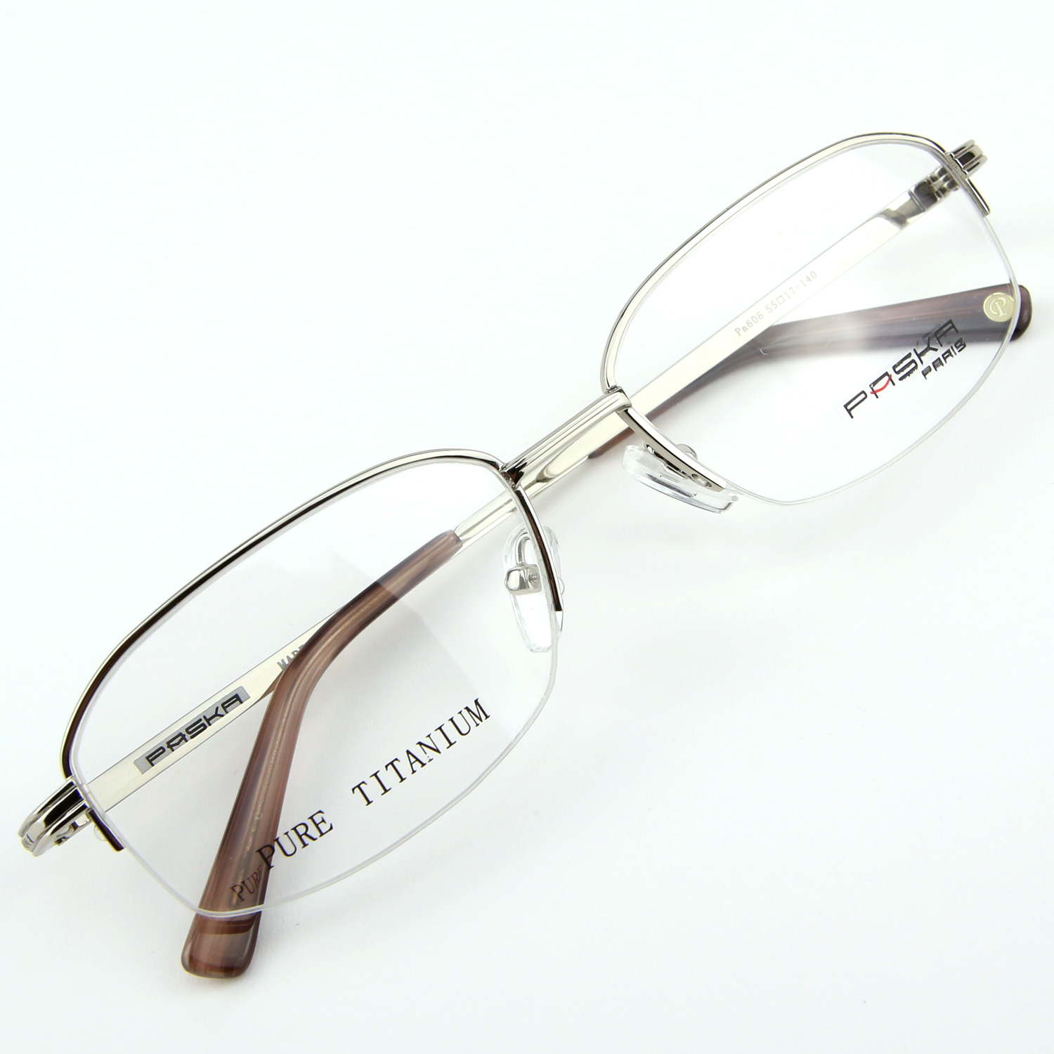Monture de lunettes de vue Titanium demi cerclée LPA606 Argenté