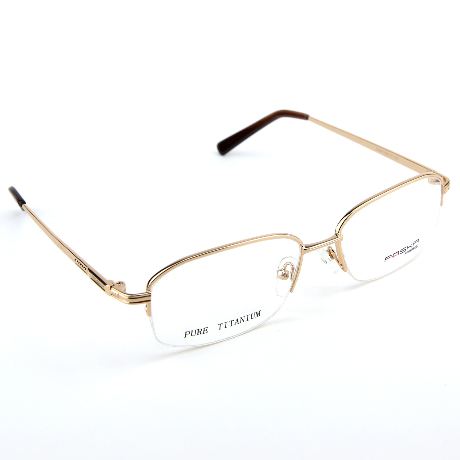 Monture De Lunettes De Vue Titanium Demi Cerclée Lpa606 Doré Lunettes