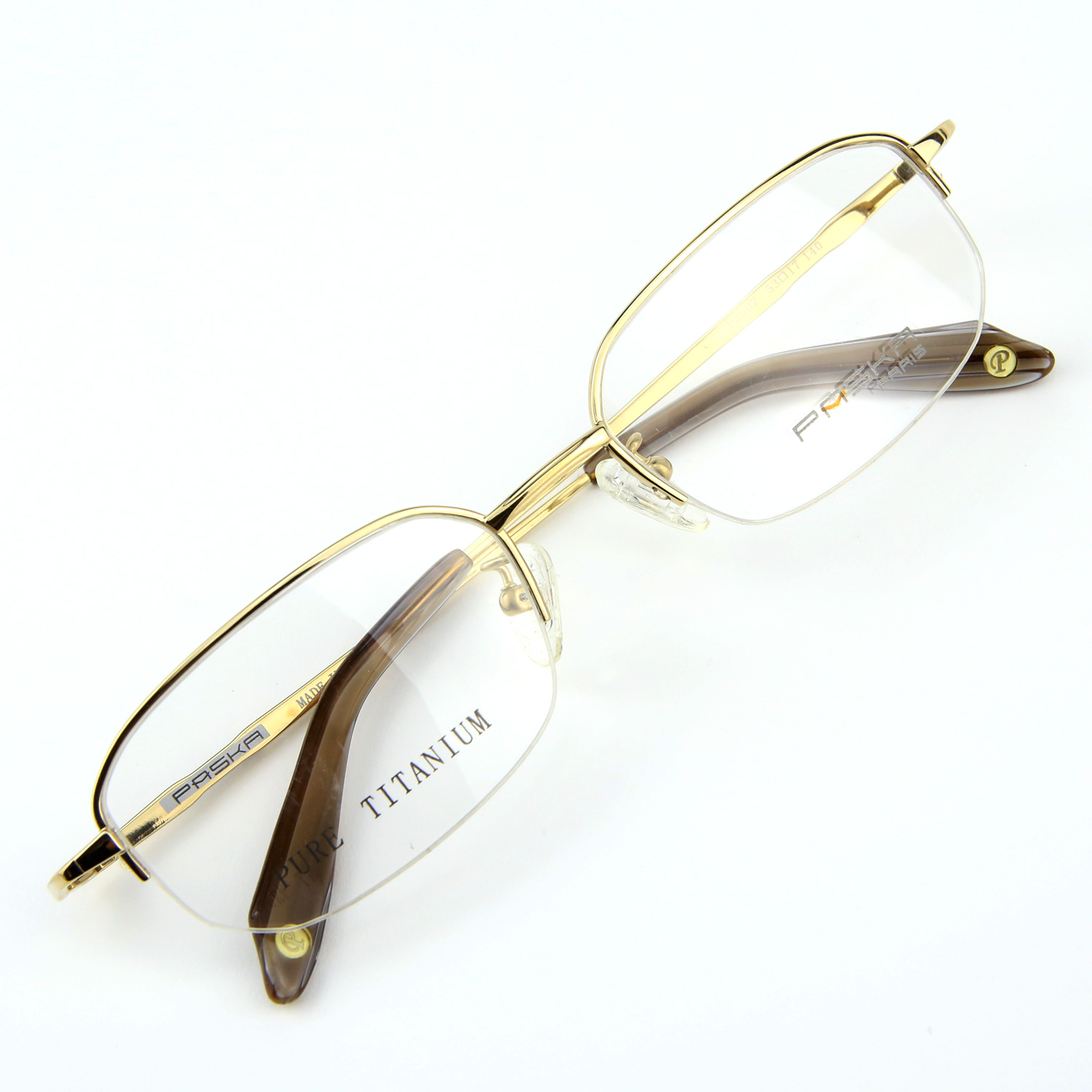 Monture de lunettes de vue Titanium demi cerclée LPA607 Doré