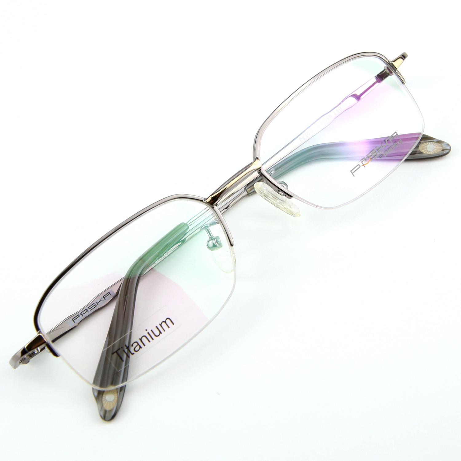Monture de lunettes de vue Titanium demi cerclée LPA302 Gris doré bicolore