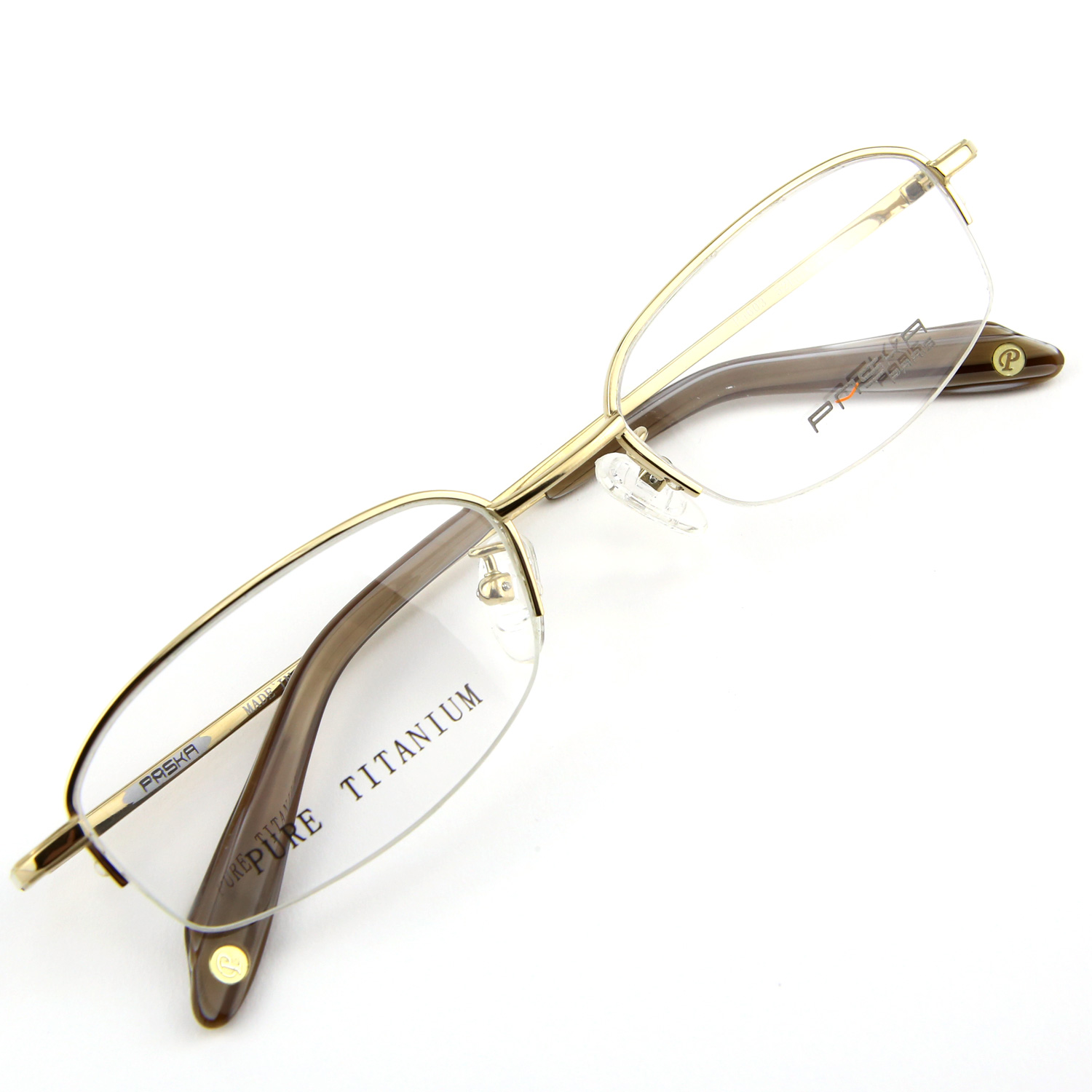 Monture de lunettes de vue Titanium demi cerclee LPA603 Dore