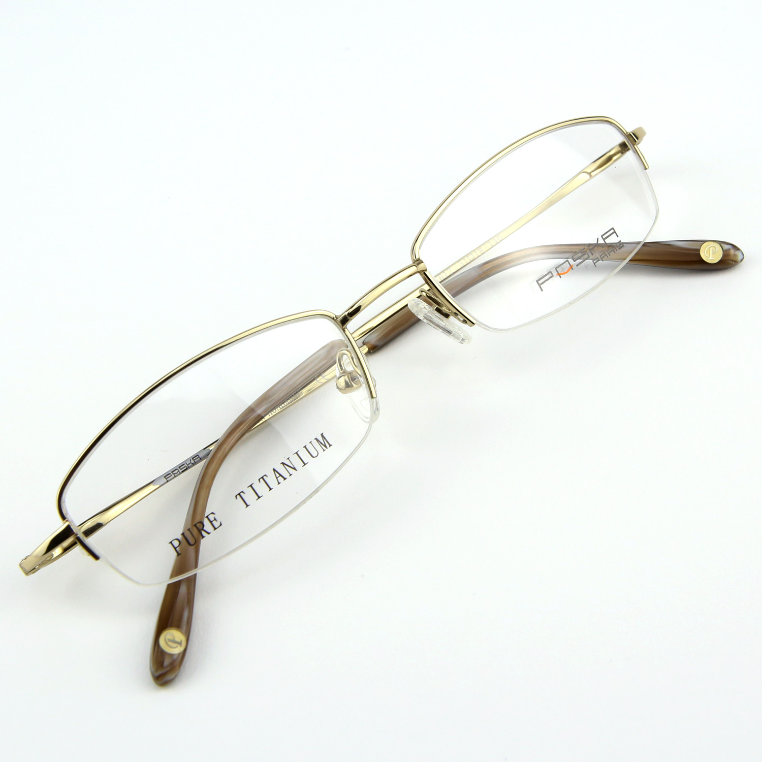 Monture de lunettes de vue Titanium demi cerclée LPA612 Doré