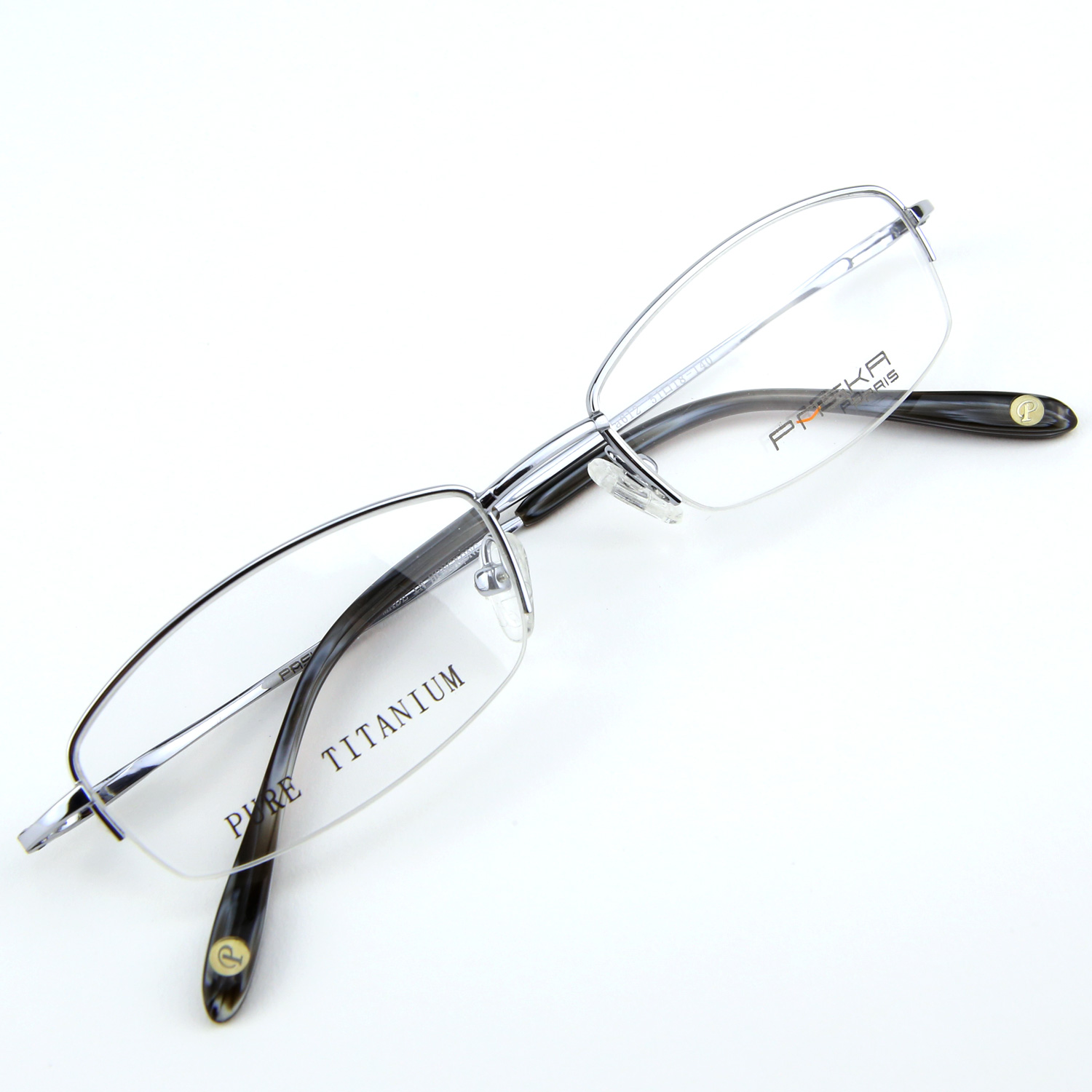 Monture de lunettes de vue Titanium demi cerclée LPA612 Argenté