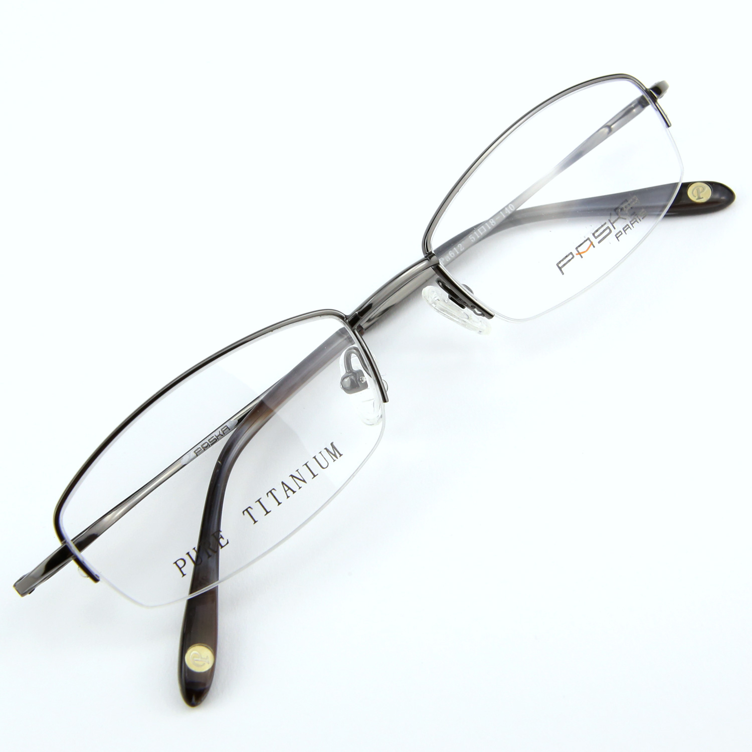 Monture de lunettes de vue Titanium demi cerclée LPA612 Gris