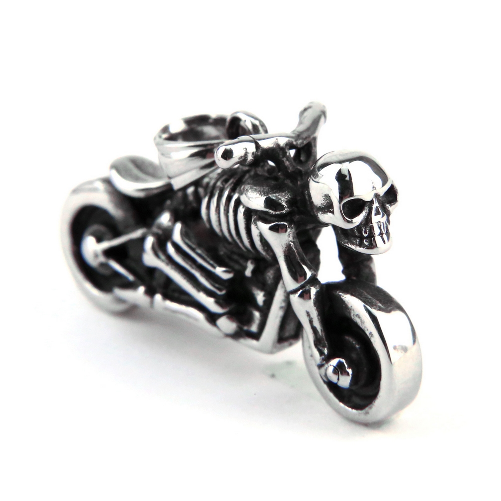 Pendentif gothique acier moto squelette PSG8