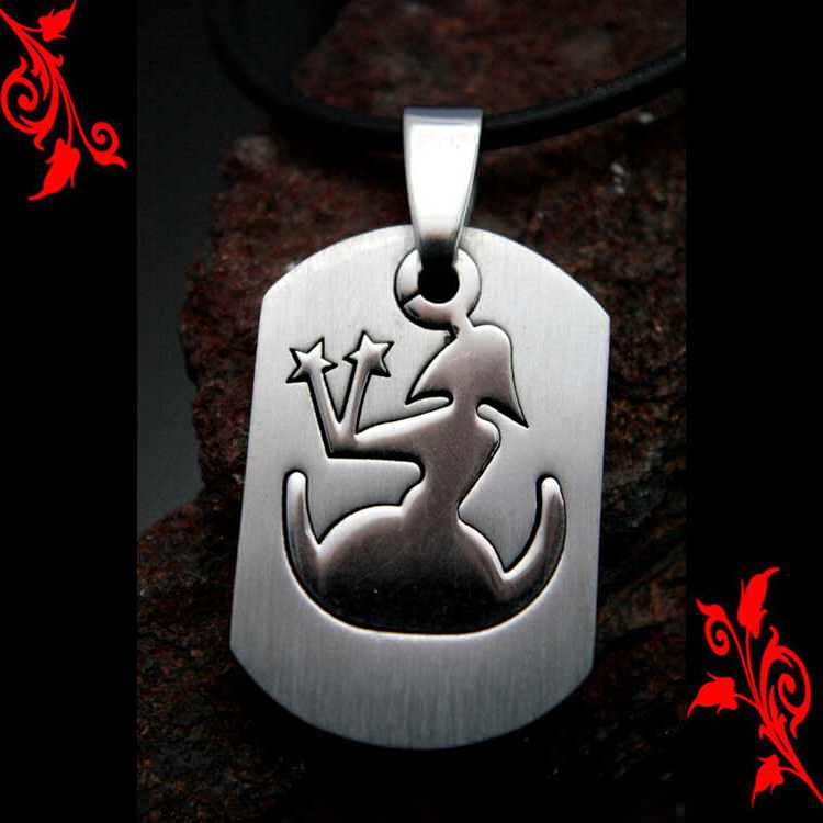 Collier pendentif vierge acier signe zodiaque COS44