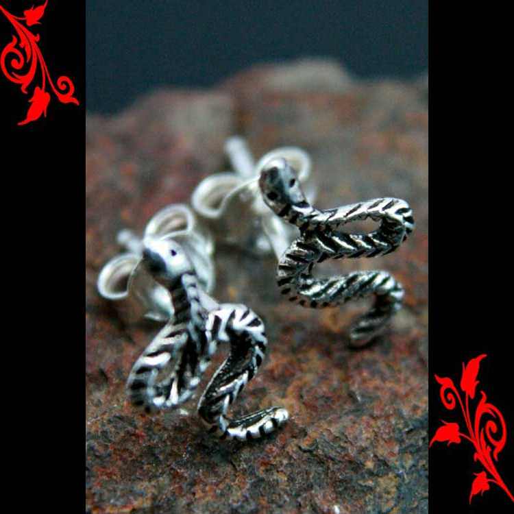 Boucles d\'oreilles bo serpent homme enfant argent BOA8