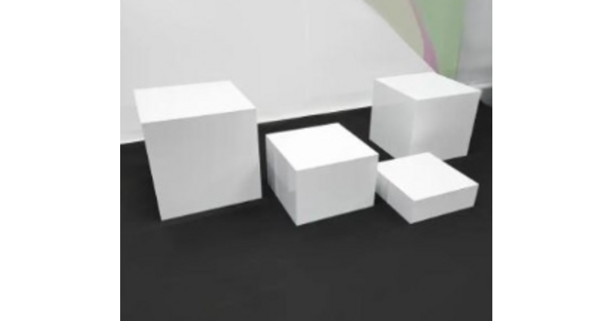 Lot De 6 Présentoirs Acrylique Empilables – Cubes Blancs à Fond Creux, Pour Desserts, Buffets, Cosmétiques, Décoration