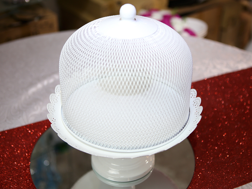 Présentoir support à gâteau avec cloche mariage en métal PGT3 - MARIAGE