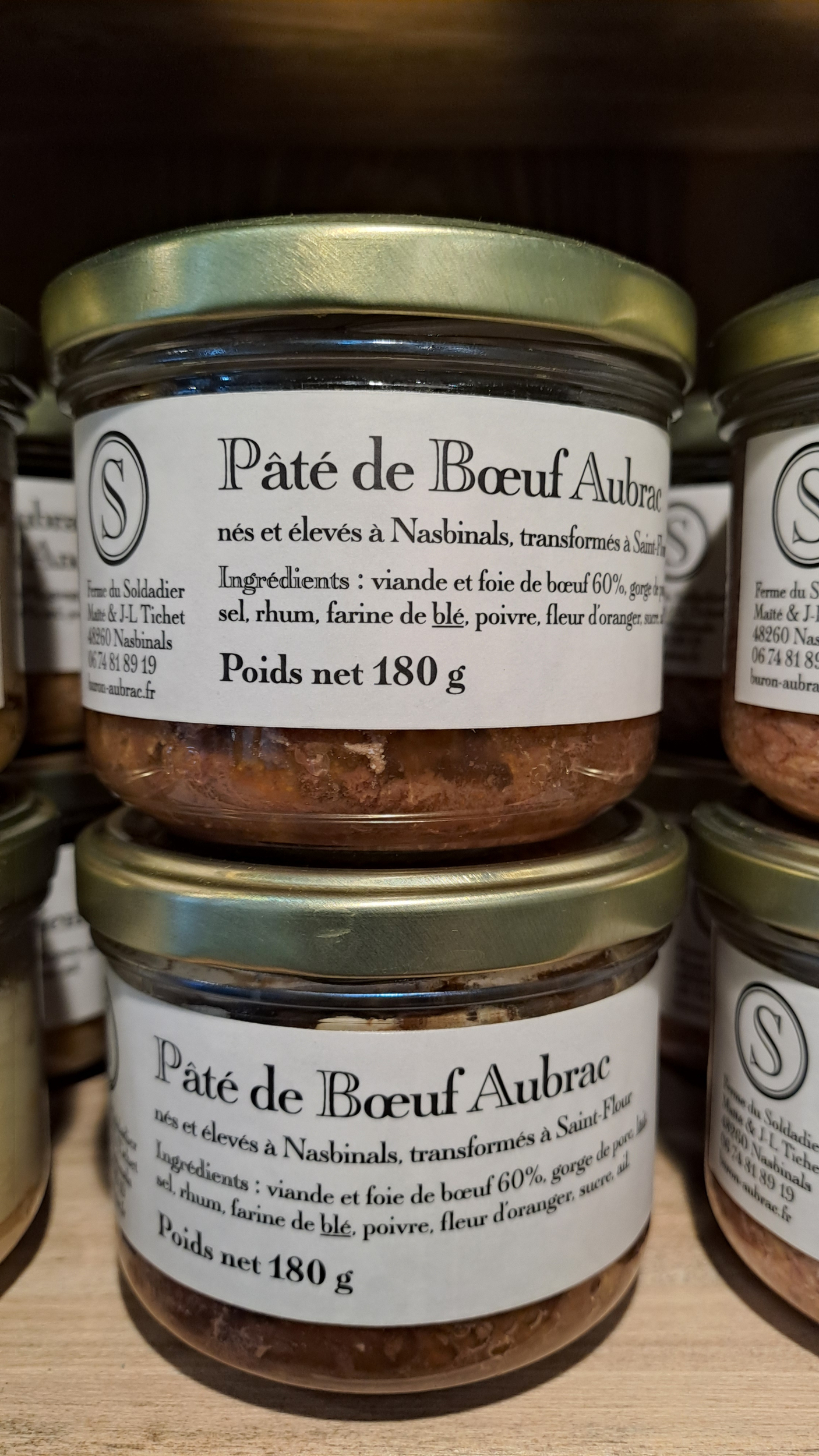 pâté de boeuf aubrac-ferme du soldadier-spécialités aveyronnaises-retour daubrac