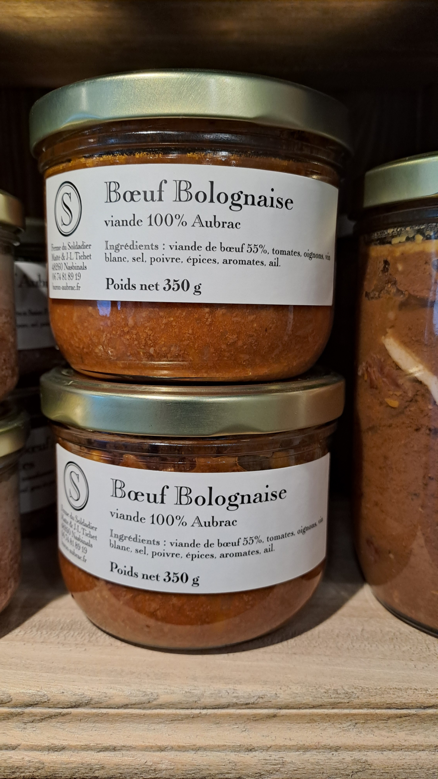 boeuf bolognaise-ferme du soldadier-spécialités aveyronnaises-retour daubrac