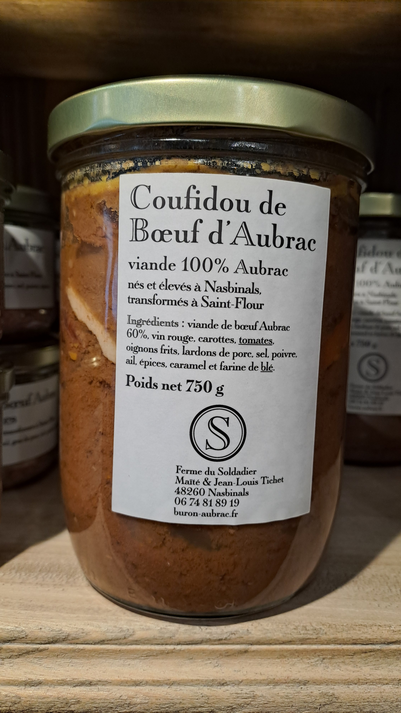 coufidou de boeuf daubrac-ferme du soldadier-spécialités aveyronnaises-retour daubrac
