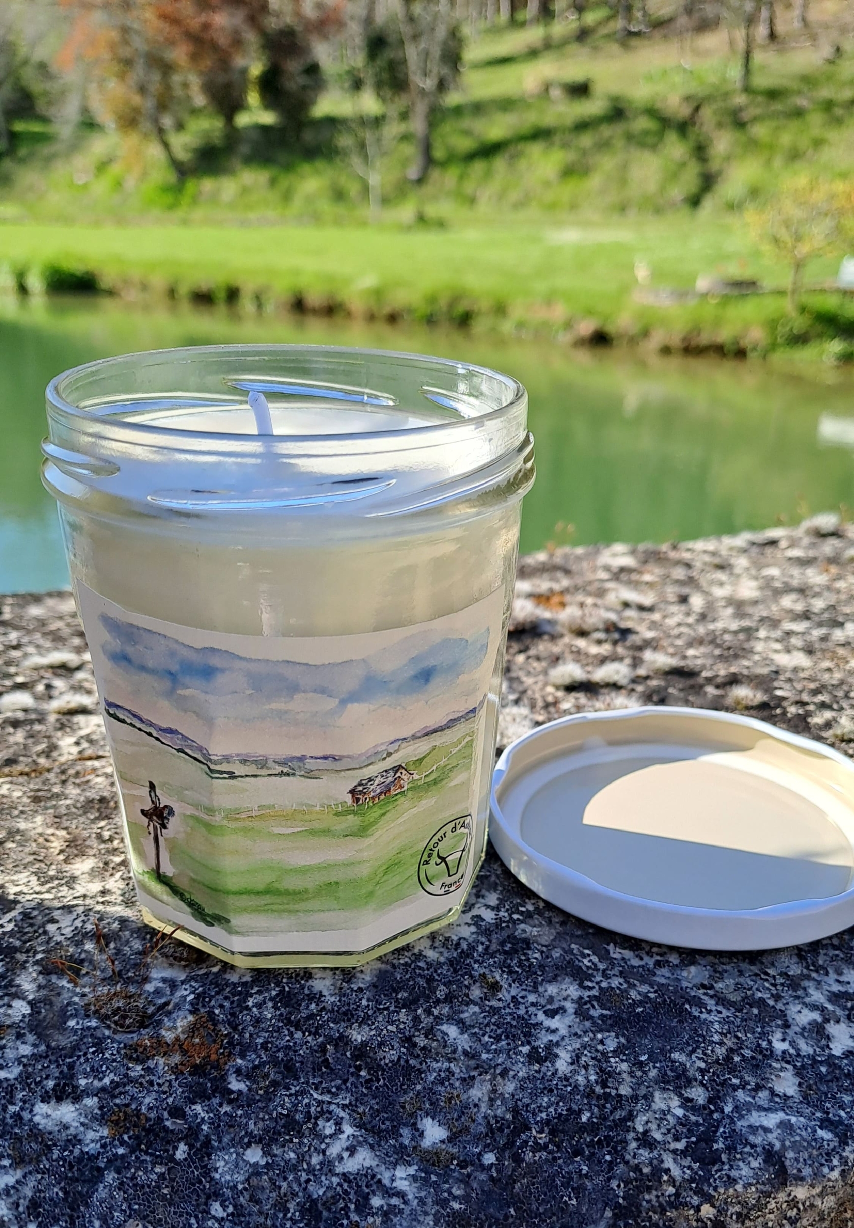 bougie artisanale-Plateau de laubrac-parfum thé daubrac-cadeaux francais artisanaux-retour daubrac-aveyron-2