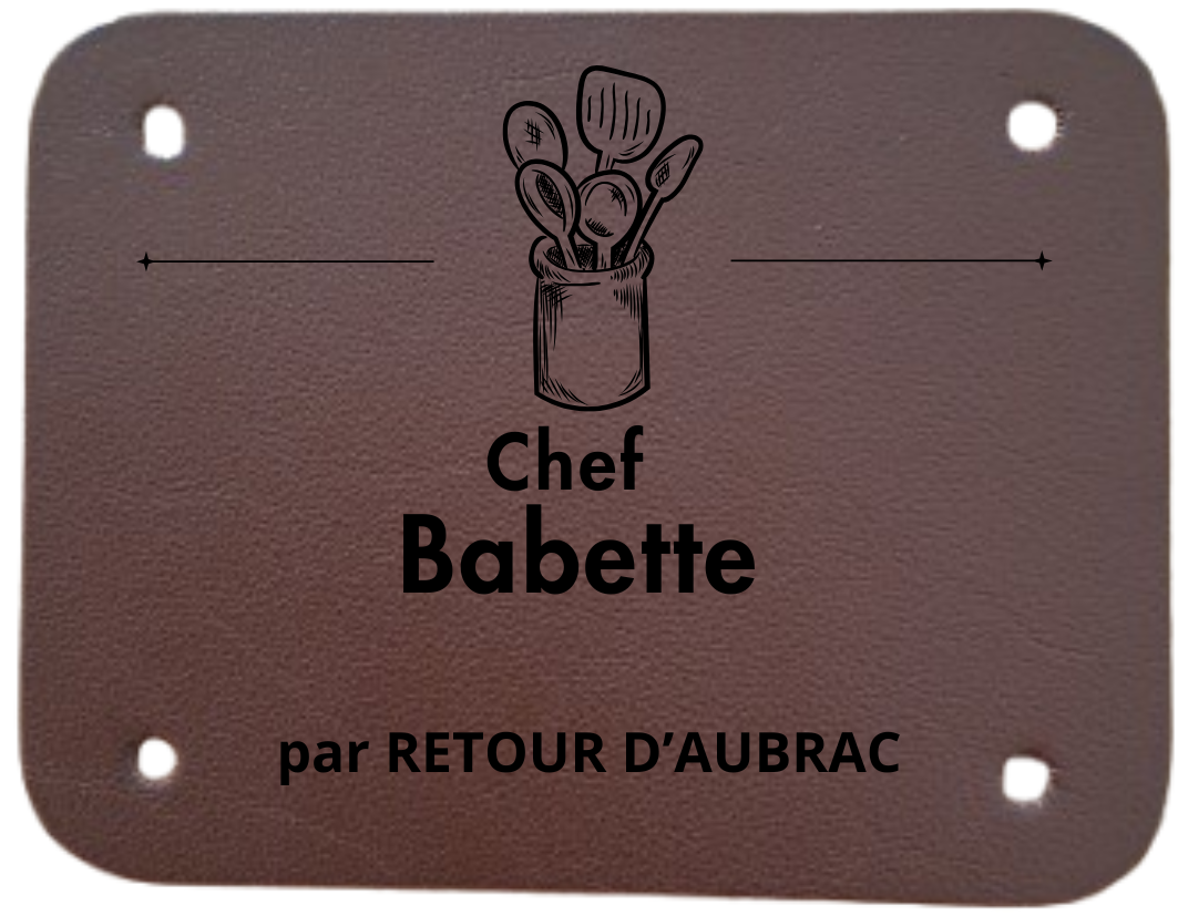 Etiquette personnalisée CHEF  - tablier en cuir retour daubrac-cadeau français-aveyron
