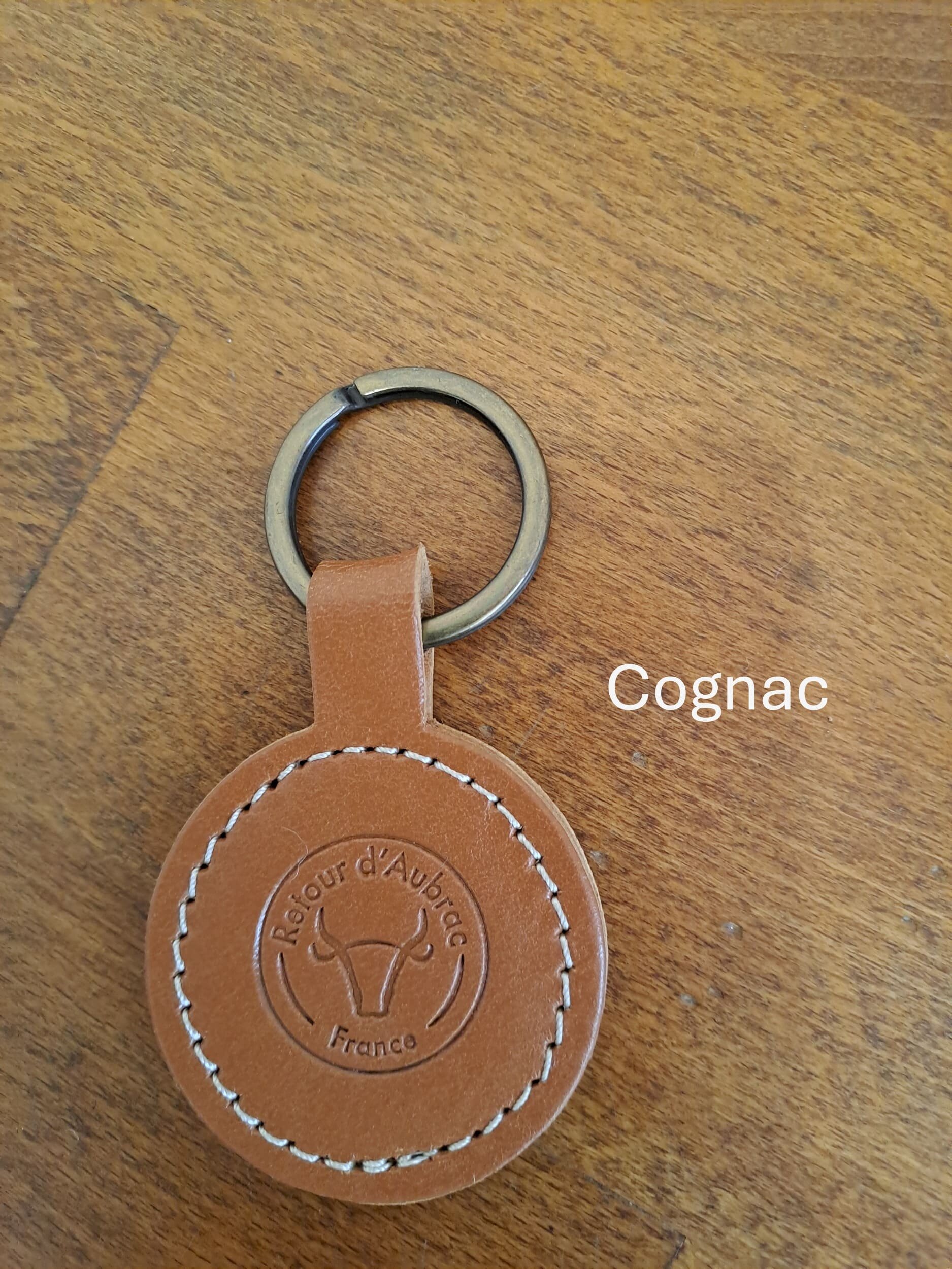 porte clef-cuir-tannage végétal-cognac-français-retour daubrac--