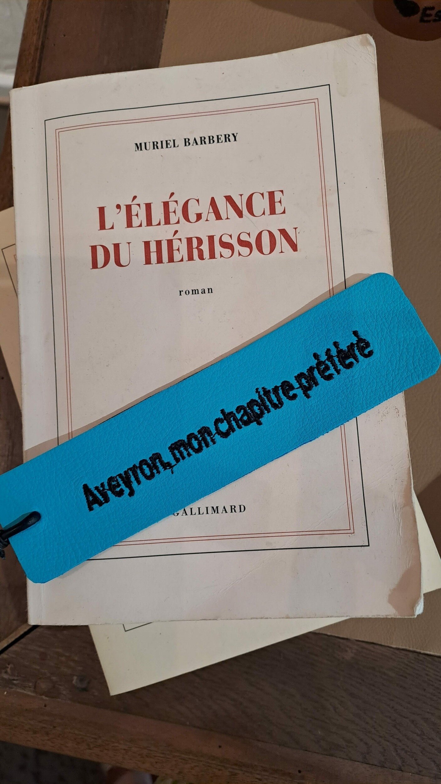 marque pages en cuir brodé bleu turquoise - retour daubrac - aveyron - cadeau original - cadeau français