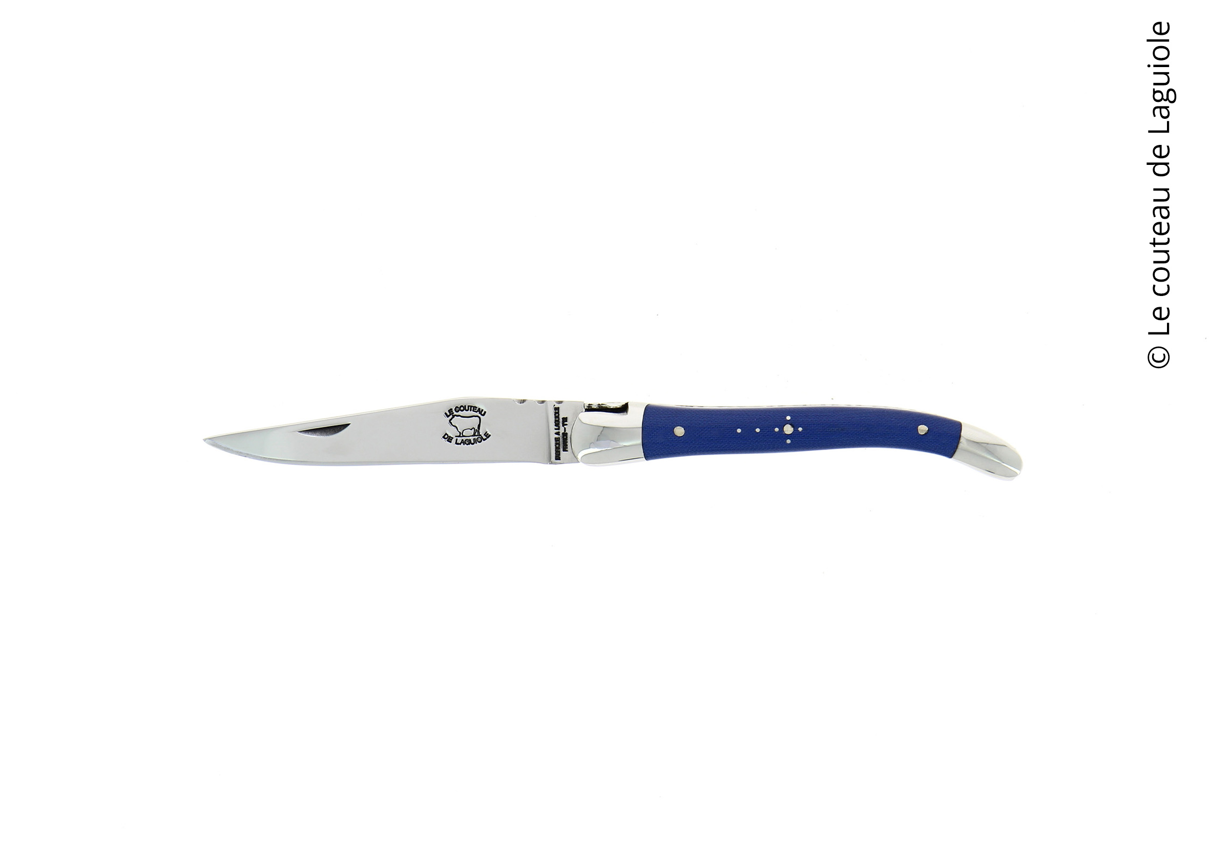 couteau de Laguiole, tissus compressé, bleu, Retour dAubrac 1