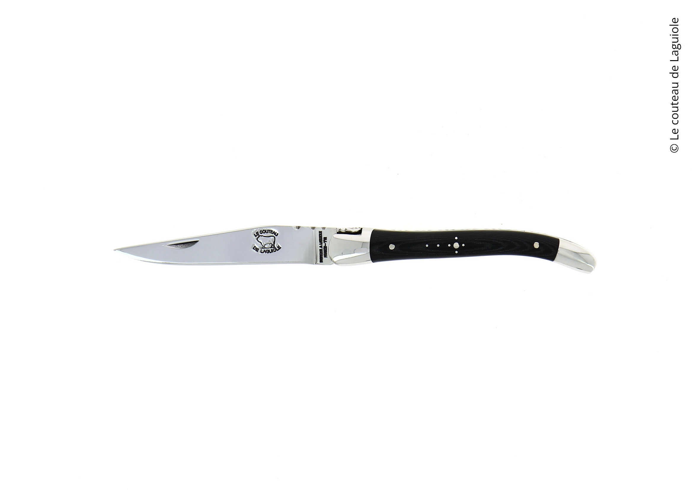couteau de Laguiole, tissus compressé, noir, Retour dAubrac 1