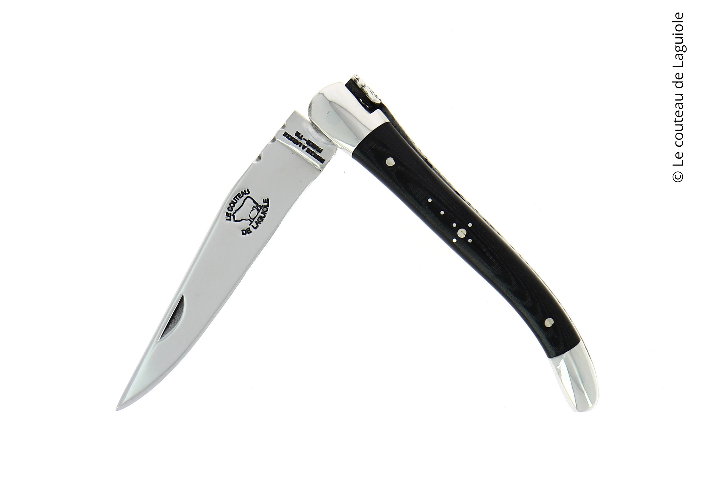couteau de Laguiole, tissus compressé, noir, Retour dAubrac 2