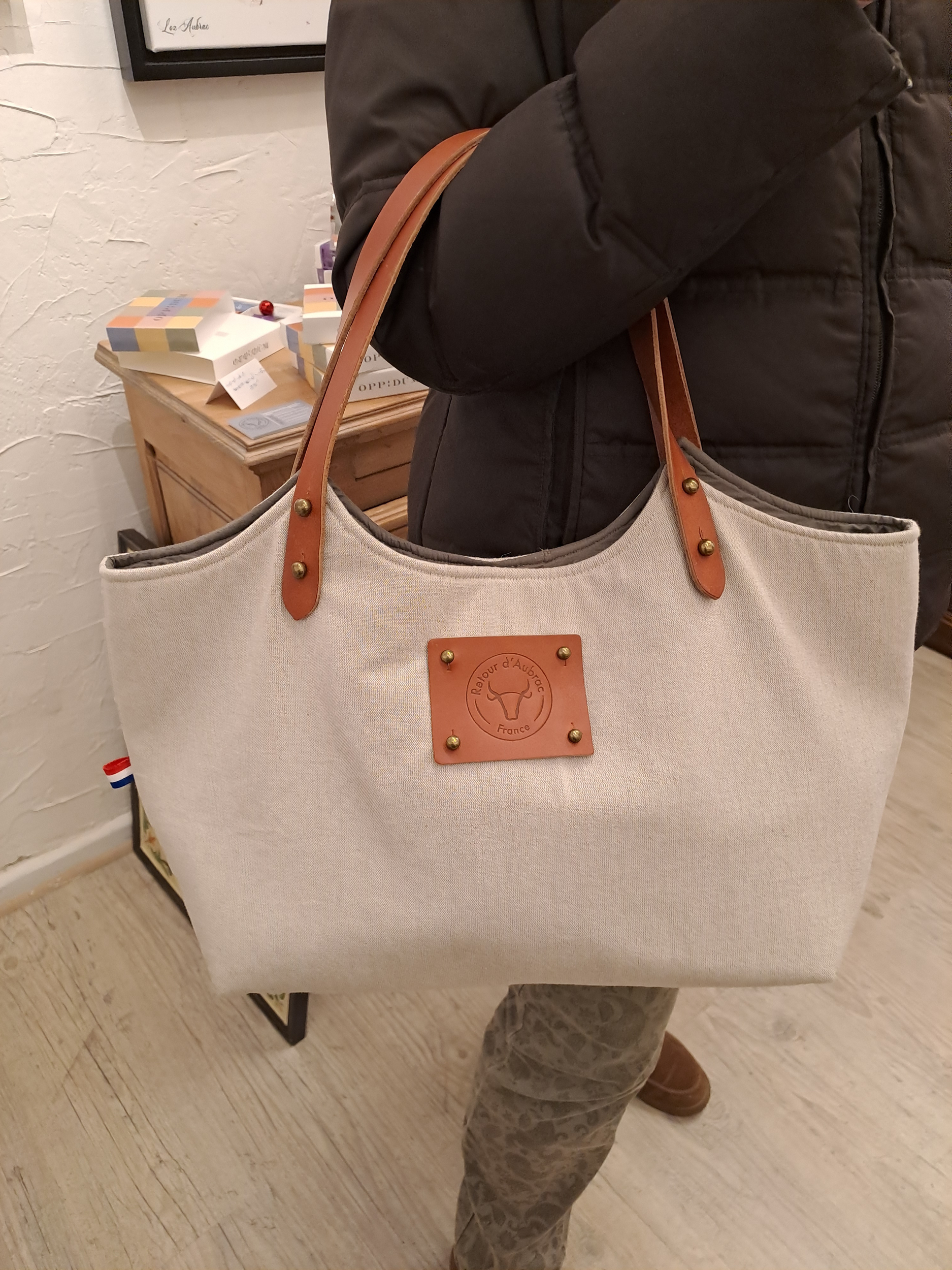 le sac cabas naturel RETOUR DAUBRAC-Aveyron-fabriqué en France