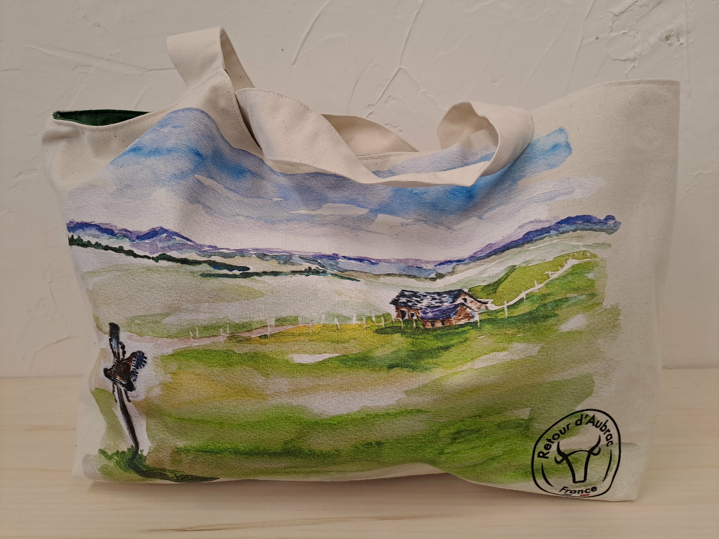 Sac cabas Buron-plateau de lAubrac-Retour dAubrac-Aveyron-made in France-cadeau français-min