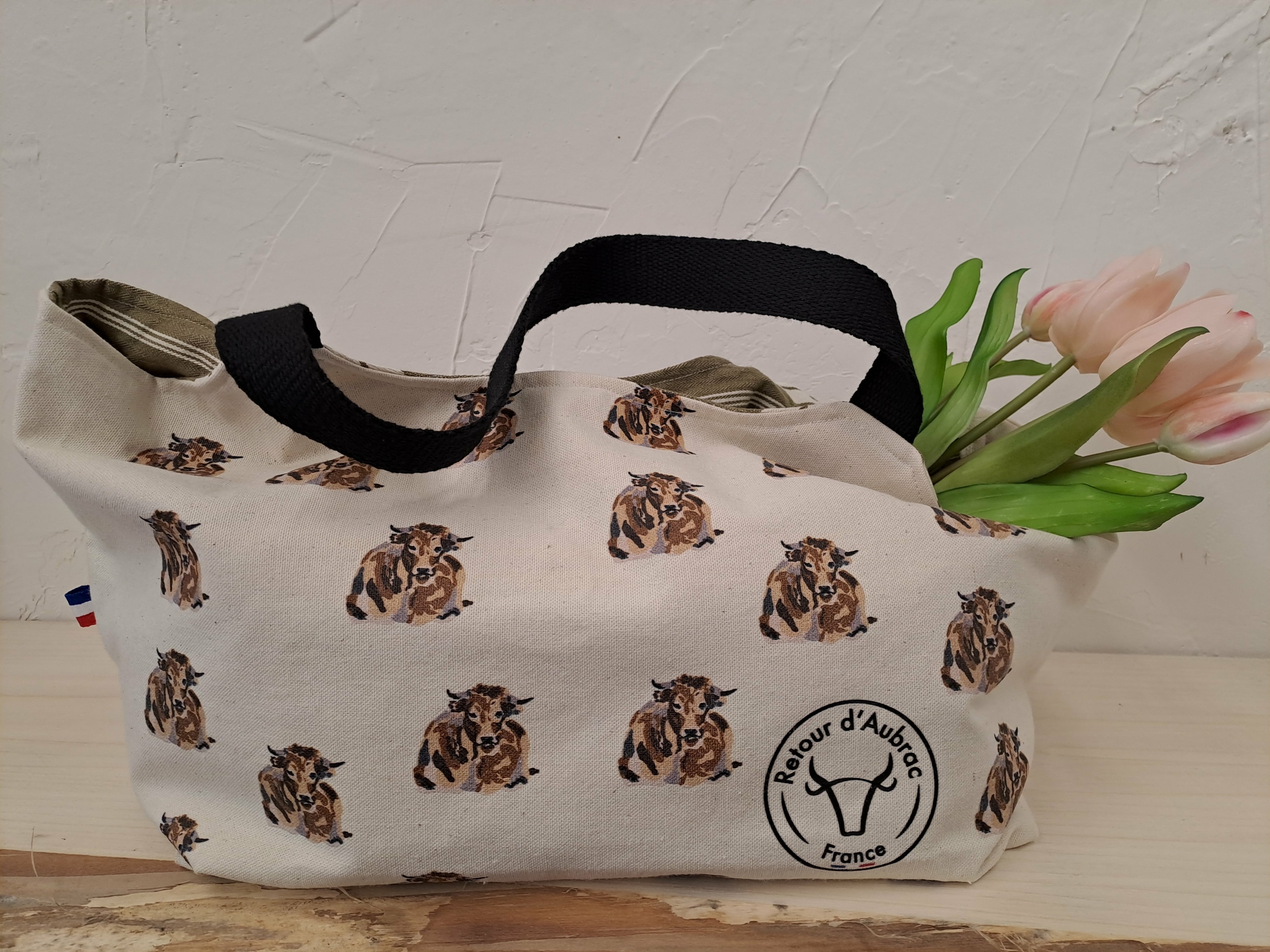 Sac cabas Buron-vaches Aubrac-Retour dAubrac-Aveyron-made in France-cadeau français (6)-min