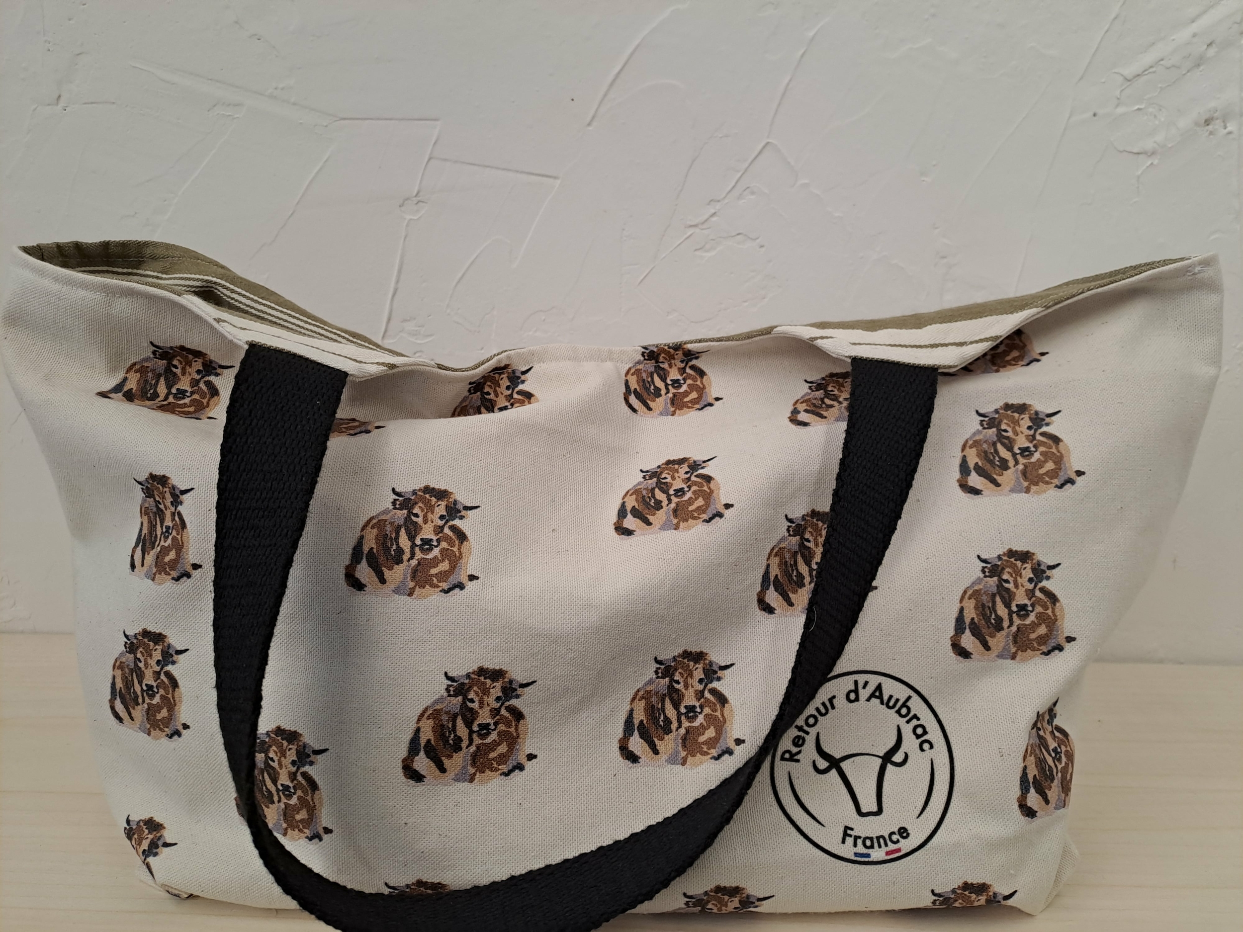 Sac cabas Buron-vaches Aubrac-Retour dAubrac-Aveyron-made in France-cadeau français-min