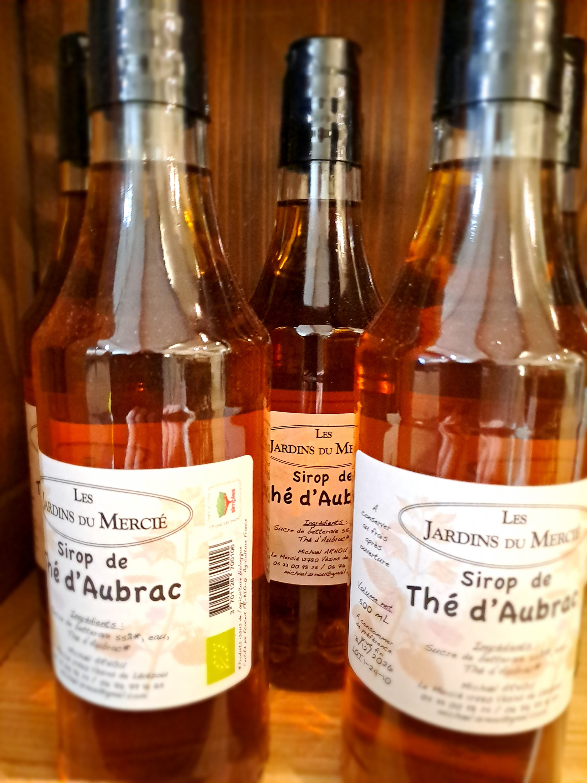 sirop bio artisanal de thé dAubrac-Retour dAubrac-Aveyron-France