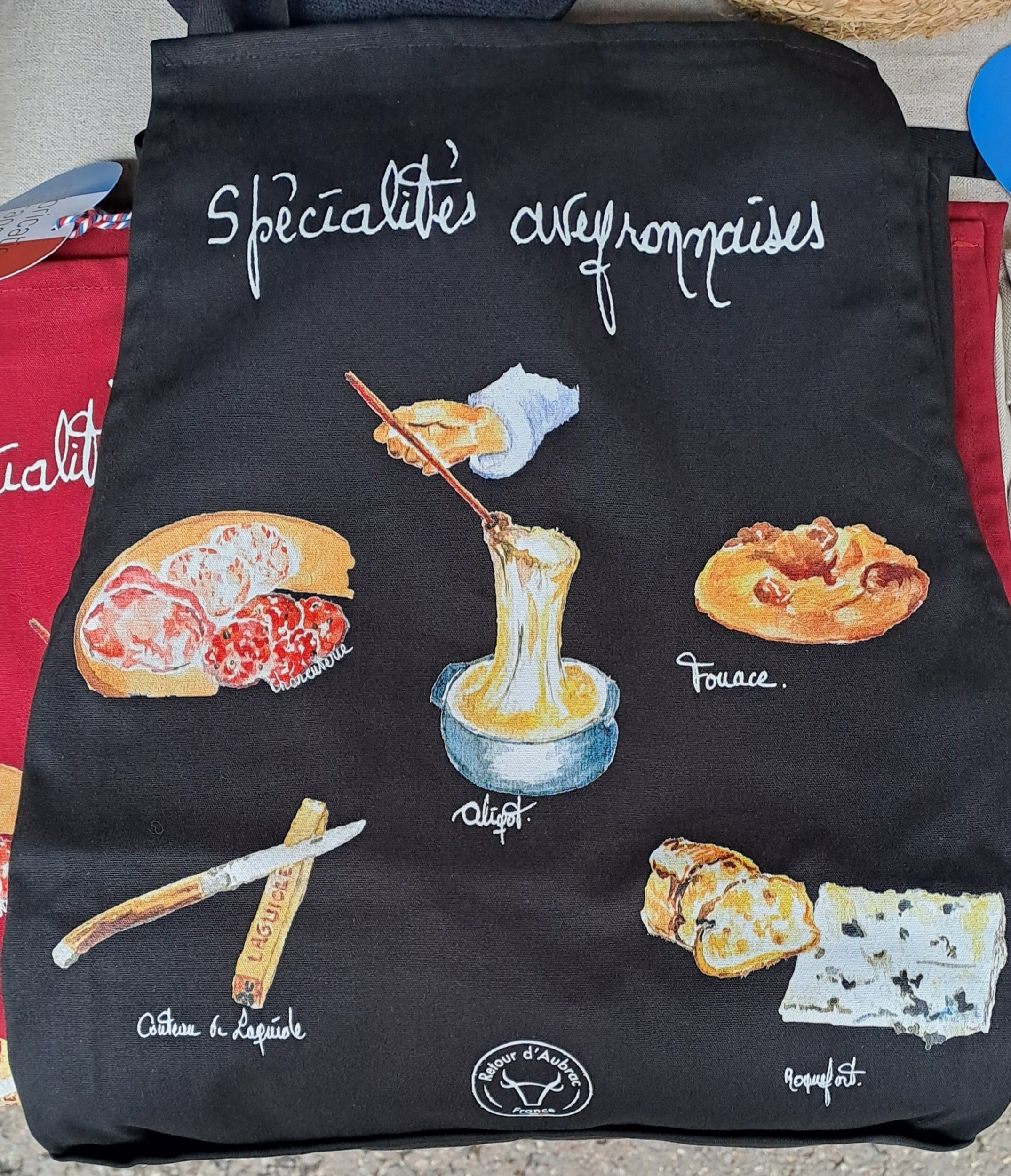 tablier spécialités aveyronnaises noir-Retour dAubrac-cadeau français-1-