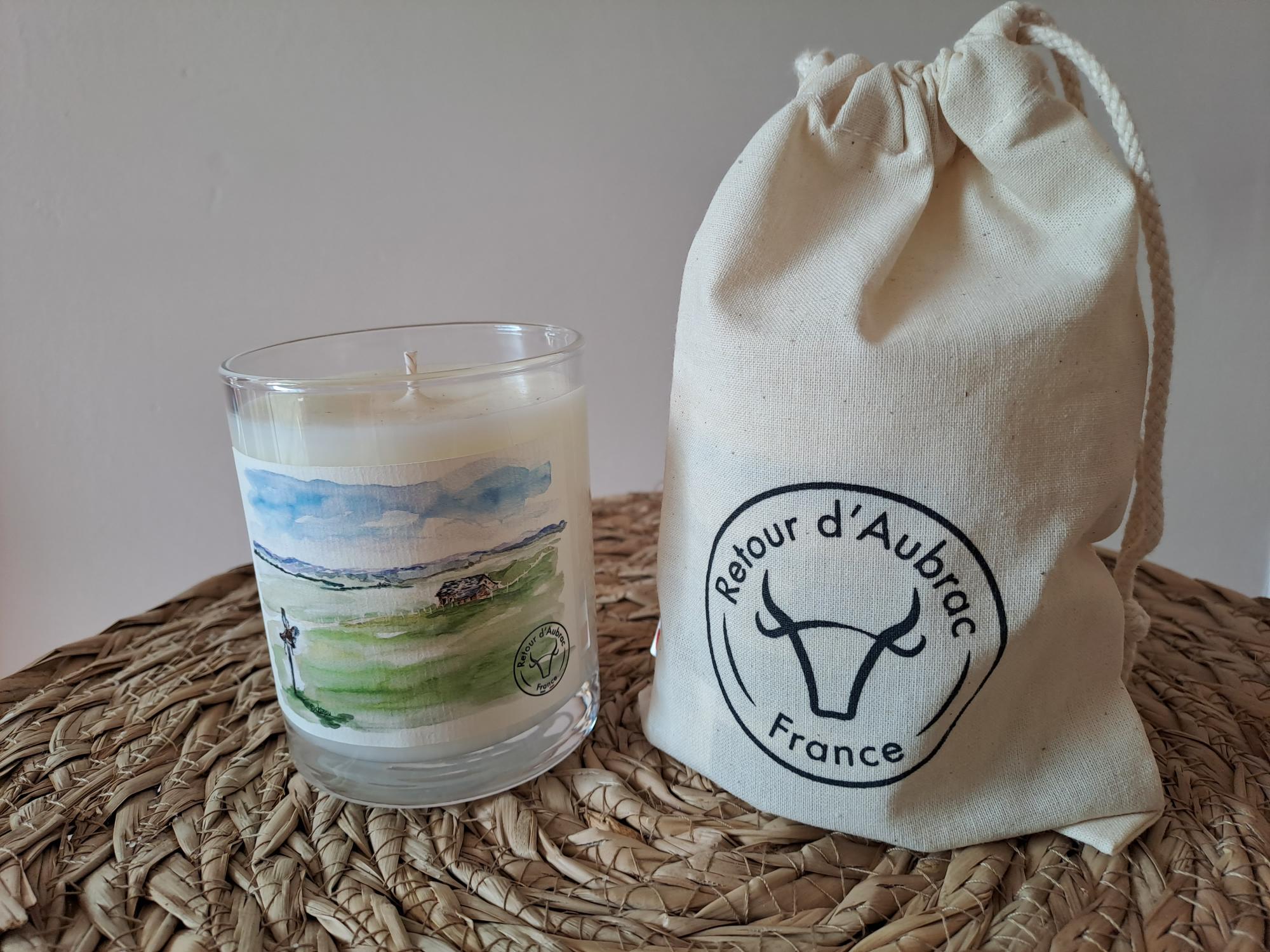 Bougie au doux parfum d'Aubrac