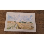 Aquarelle N°12 Plateau de lAubrac-Retour dAubrac